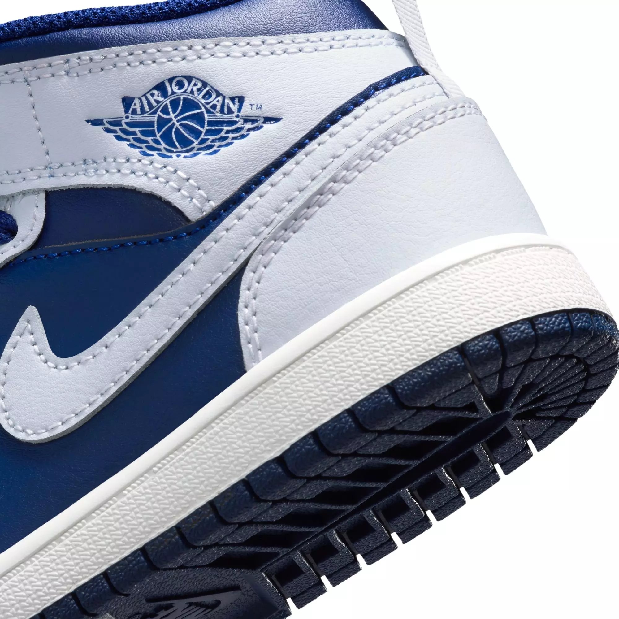 Jordan 1 Mid "Blue Void/Pure Platinum/Summit White" Preschool Boys' Shoe - NAVY/GREY