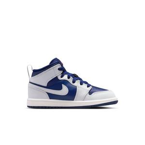 Jordan 1 Mid "Blue Void/Pure Platinum/Summit White" Preschool Boys' Shoe