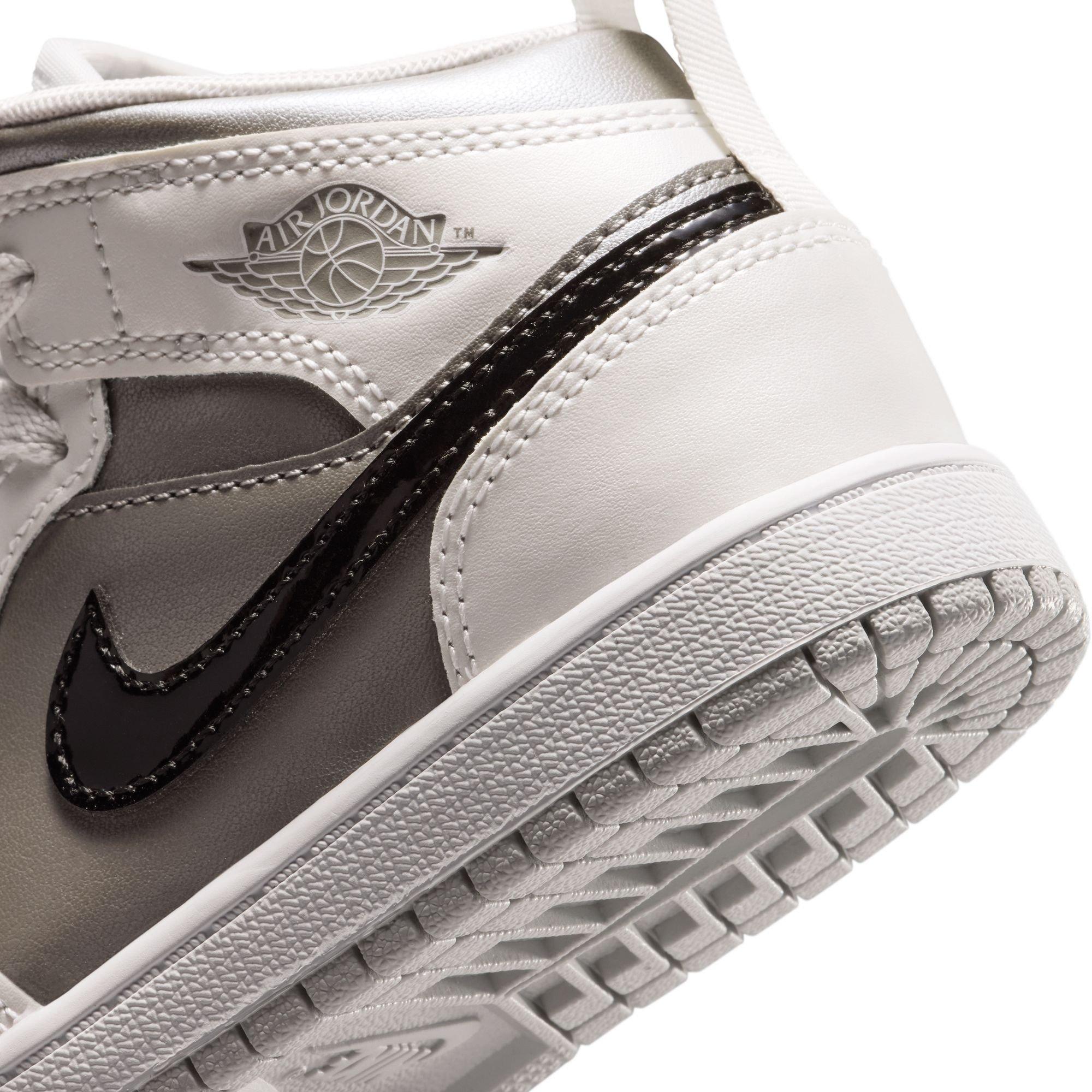 Jordan 1 Mid SE Preschool Boys' "Photon Dust/Blue Chill/Flat Pewter/Black" Shoe