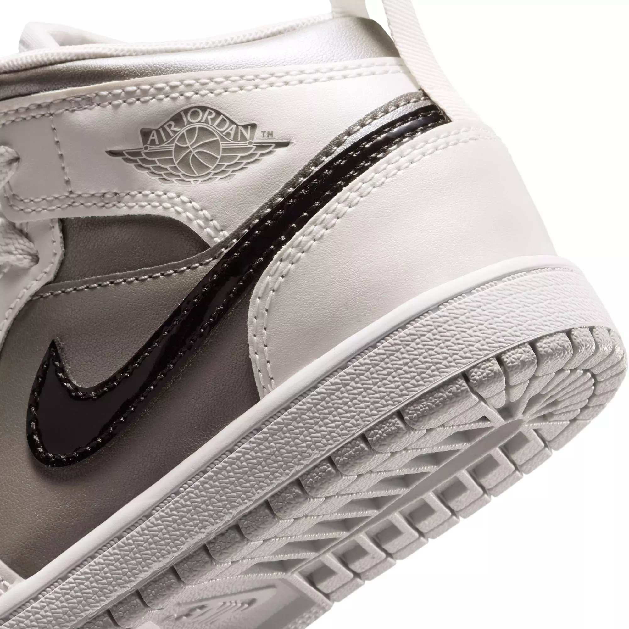 Jordan 1 Mid SE "Photon Dust/Blue Chill/Flat Pewter/Black" Preschool Boys' Shoe - GREY/BLUE/BLACK