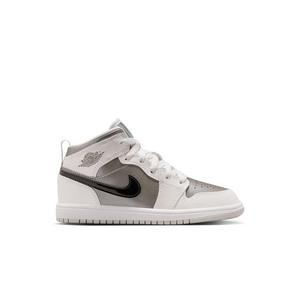 Jordan 1 Mid SE "Photon Dust/Blue Chill/Flat Pewter/Black" Preschool Boys' Shoe