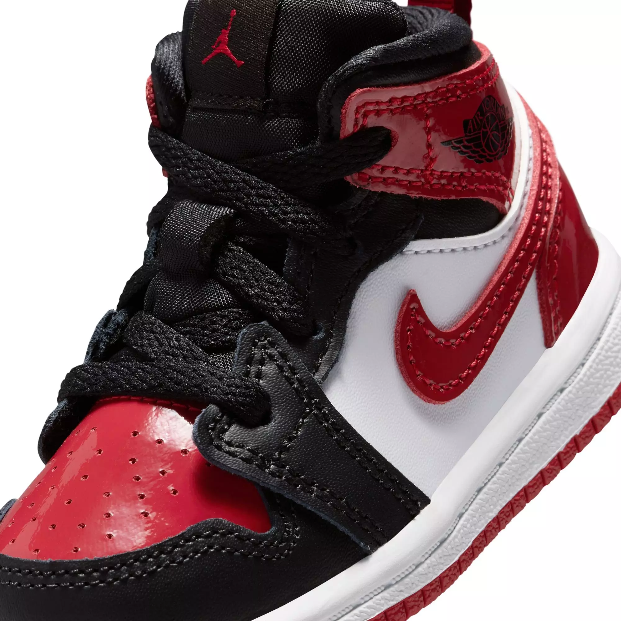 Jordan 1 Mid SE "Black/Varsity Red/White" Toddler Boys' Shoe - RED/BLACK