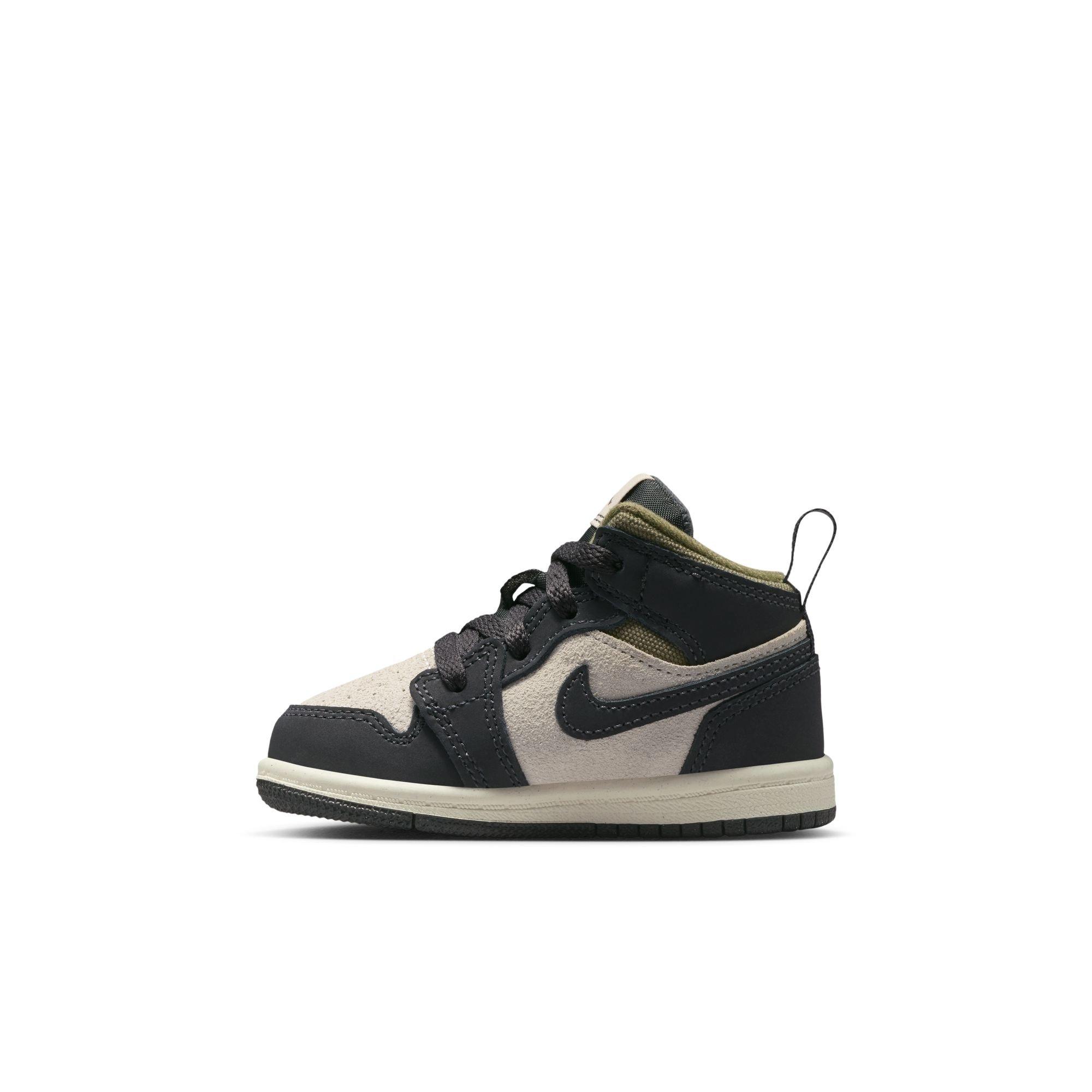 Jordan 1 Mid SE Toddler Boys' "Lt Orewood Brn/Off Noir/Medium Olive" Shoe