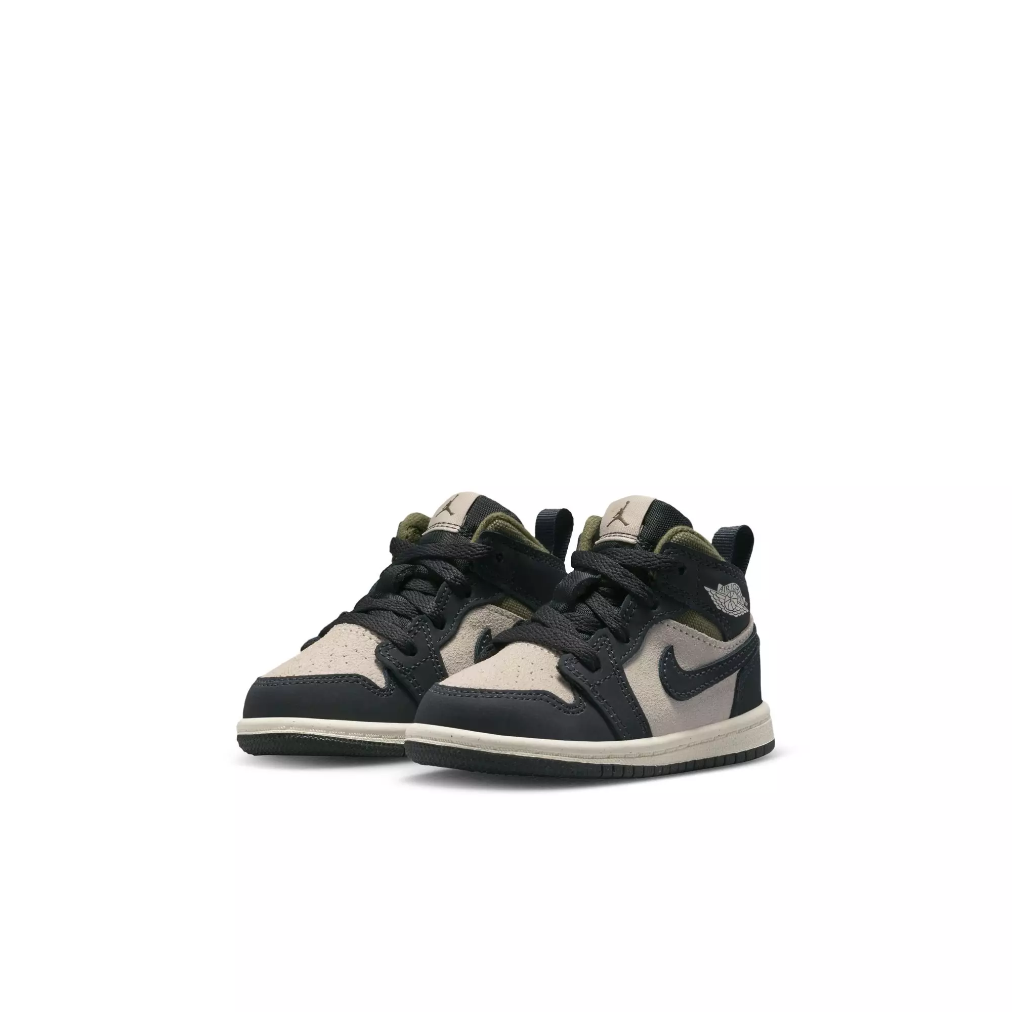 Jordan 1 Mid SE "Lt Orewood Brn/Off Noir/Medium Olive" Toddler Boys' Shoe - OLIVE/KHAKI