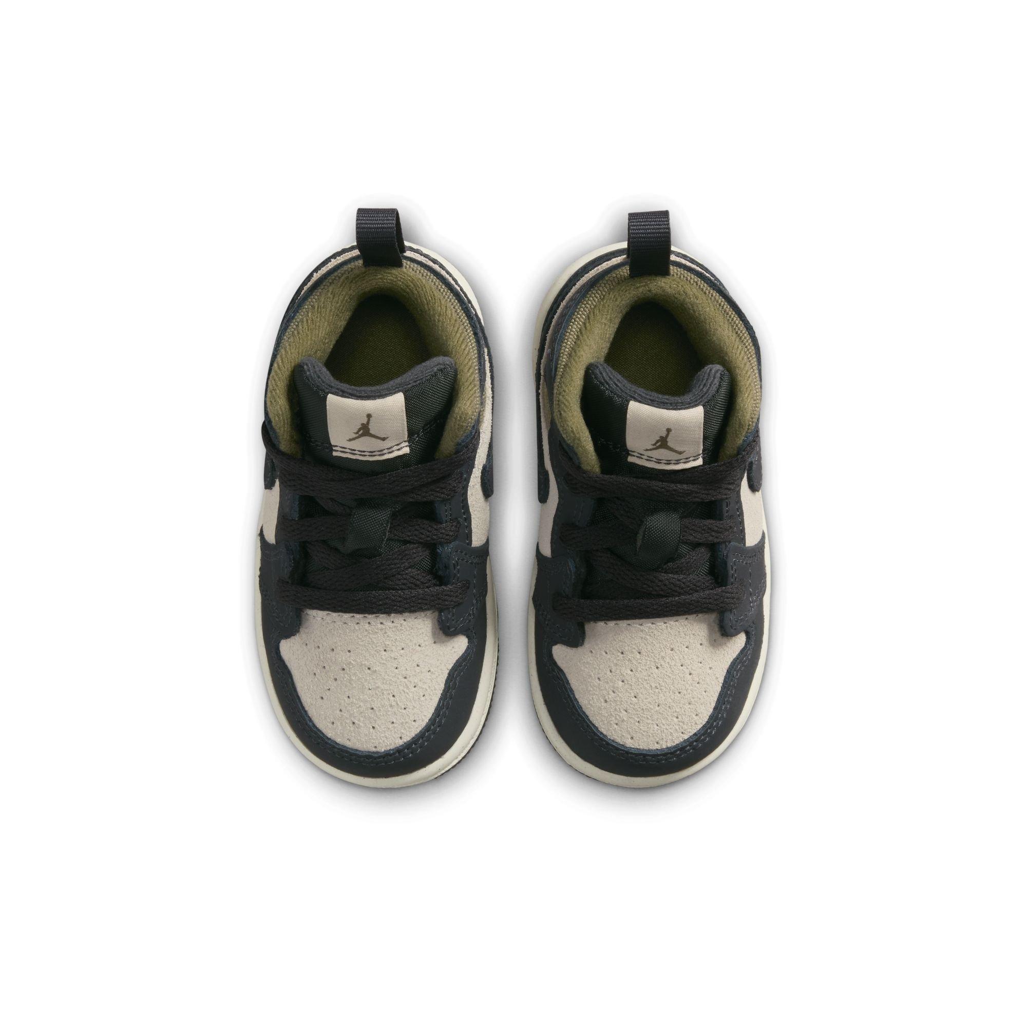 Jordan 1 Mid SE Toddler Boys' "Lt Orewood Brn/Off Noir/Medium Olive" Shoe
