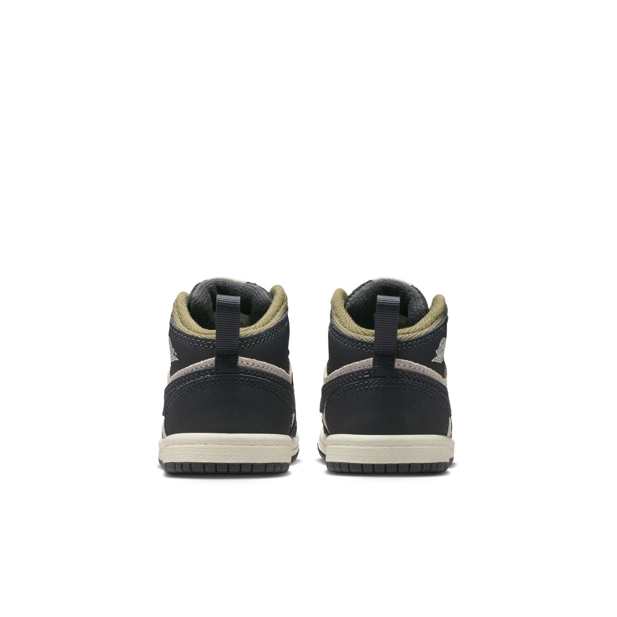 Jordan 1 Mid SE Toddler Boys' "Lt Orewood Brn/Off Noir/Medium Olive" Shoe