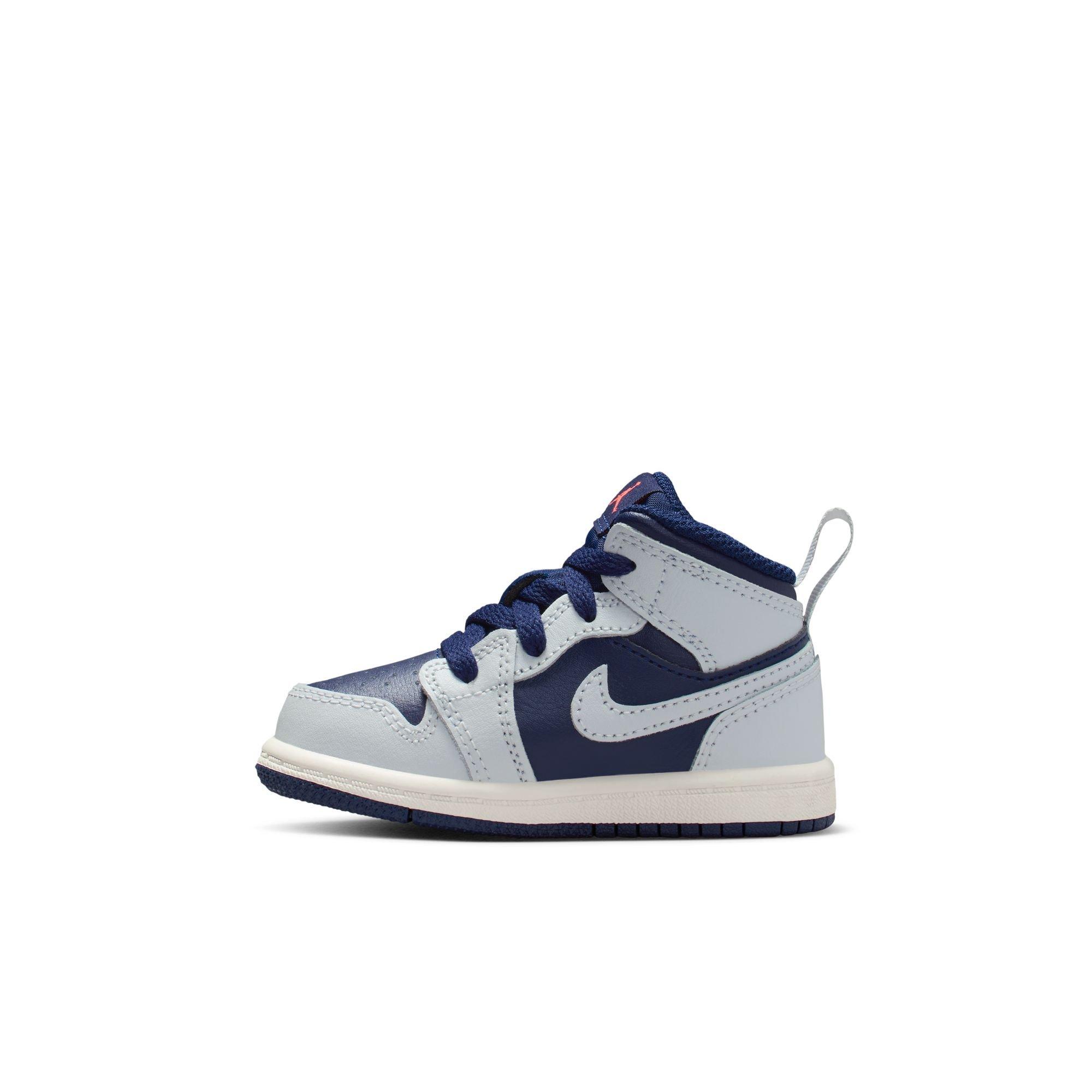 Jordan 1 Mid Toddler Boys' "Blue Void/Pure Platinum/Summit White" Shoe
