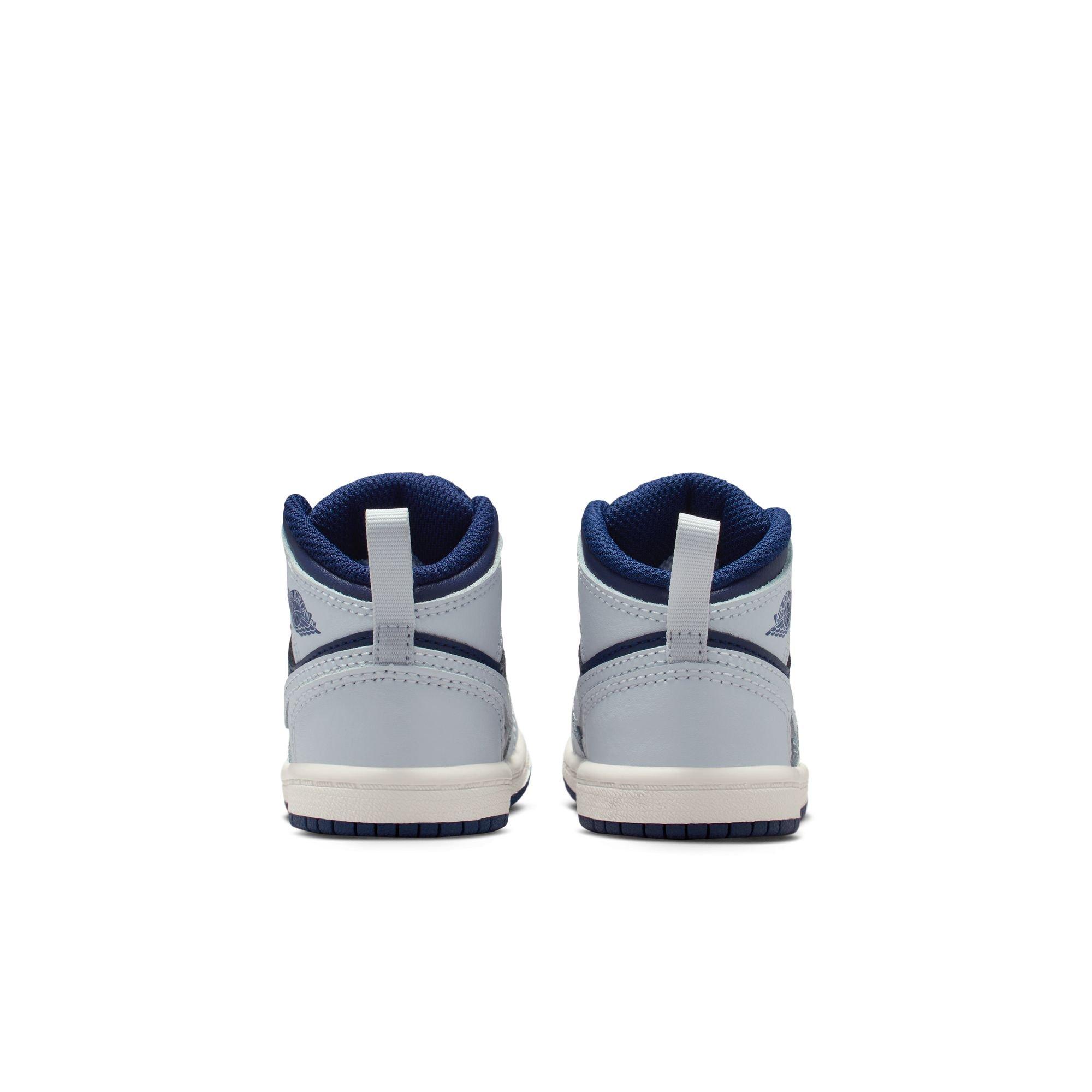 Jordan 1 Mid Toddler Boys' "Blue Void/Pure Platinum/Summit White" Shoe