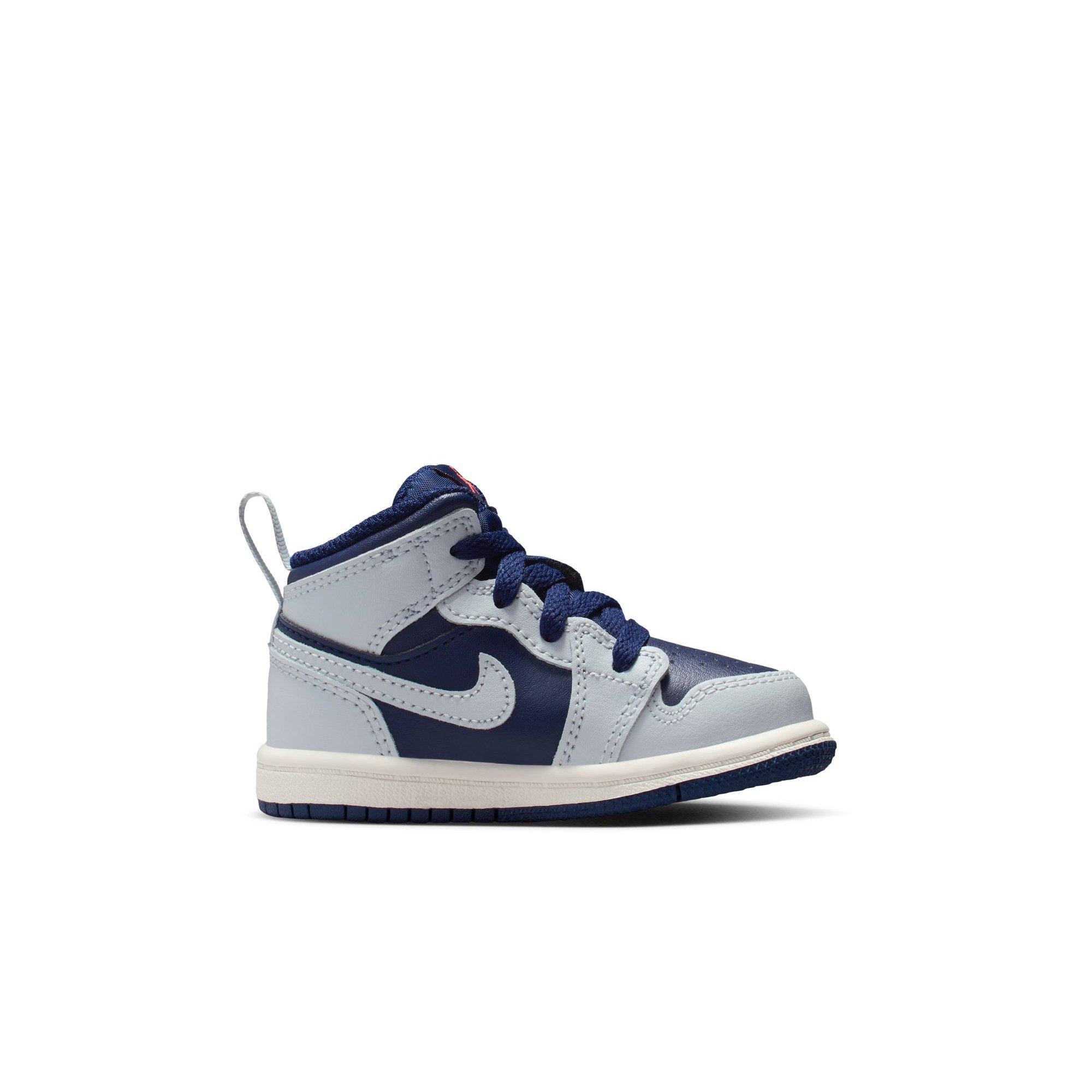 Jordan 1 Mid Toddler Boys' "Blue Void/Pure Platinum/Summit White" Shoe