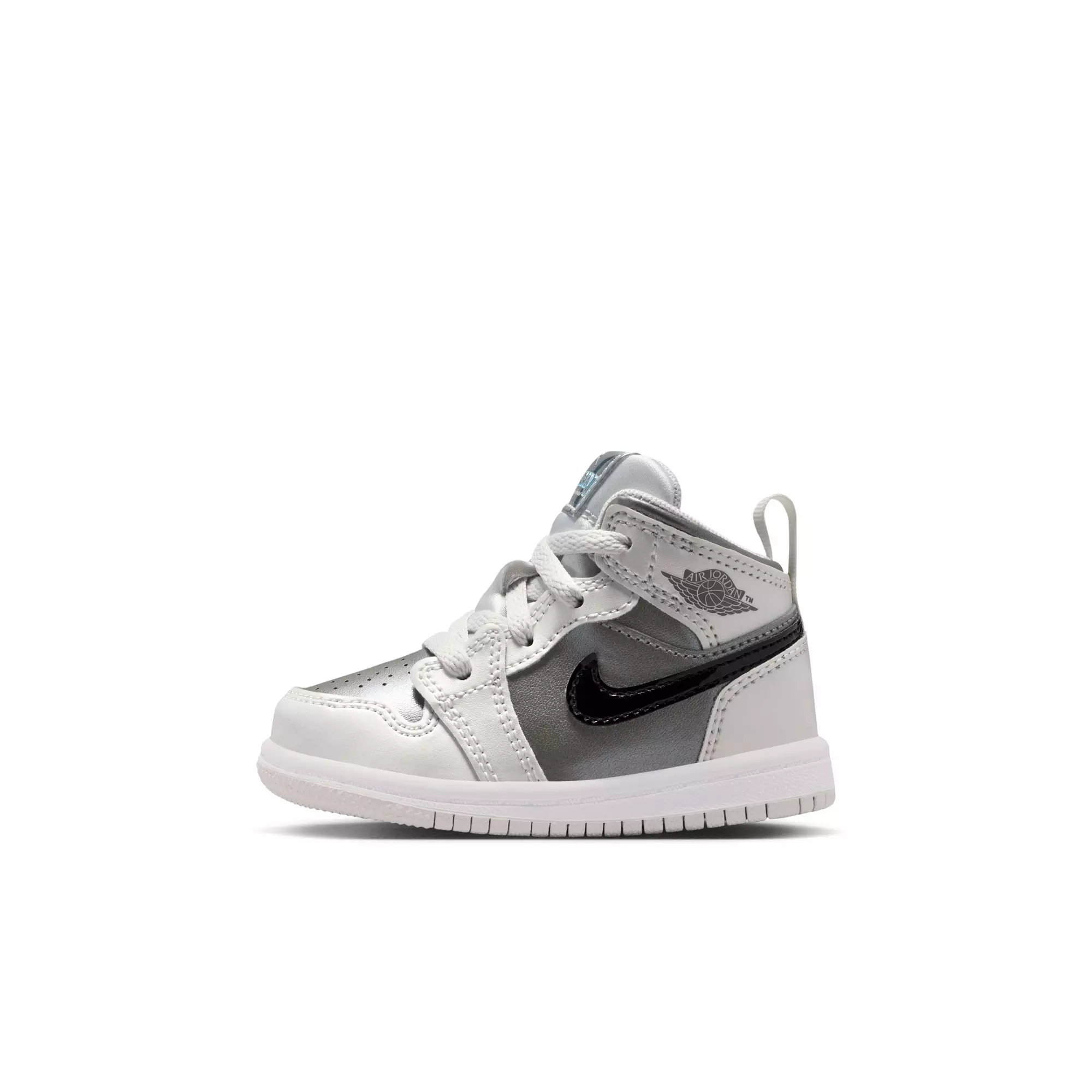 Jordan 1 Mid SE "Photon Dust/Blue Chill/Flat Pewter/Black" Toddler Boys' Shoe - GREY/BLUE/BLACK