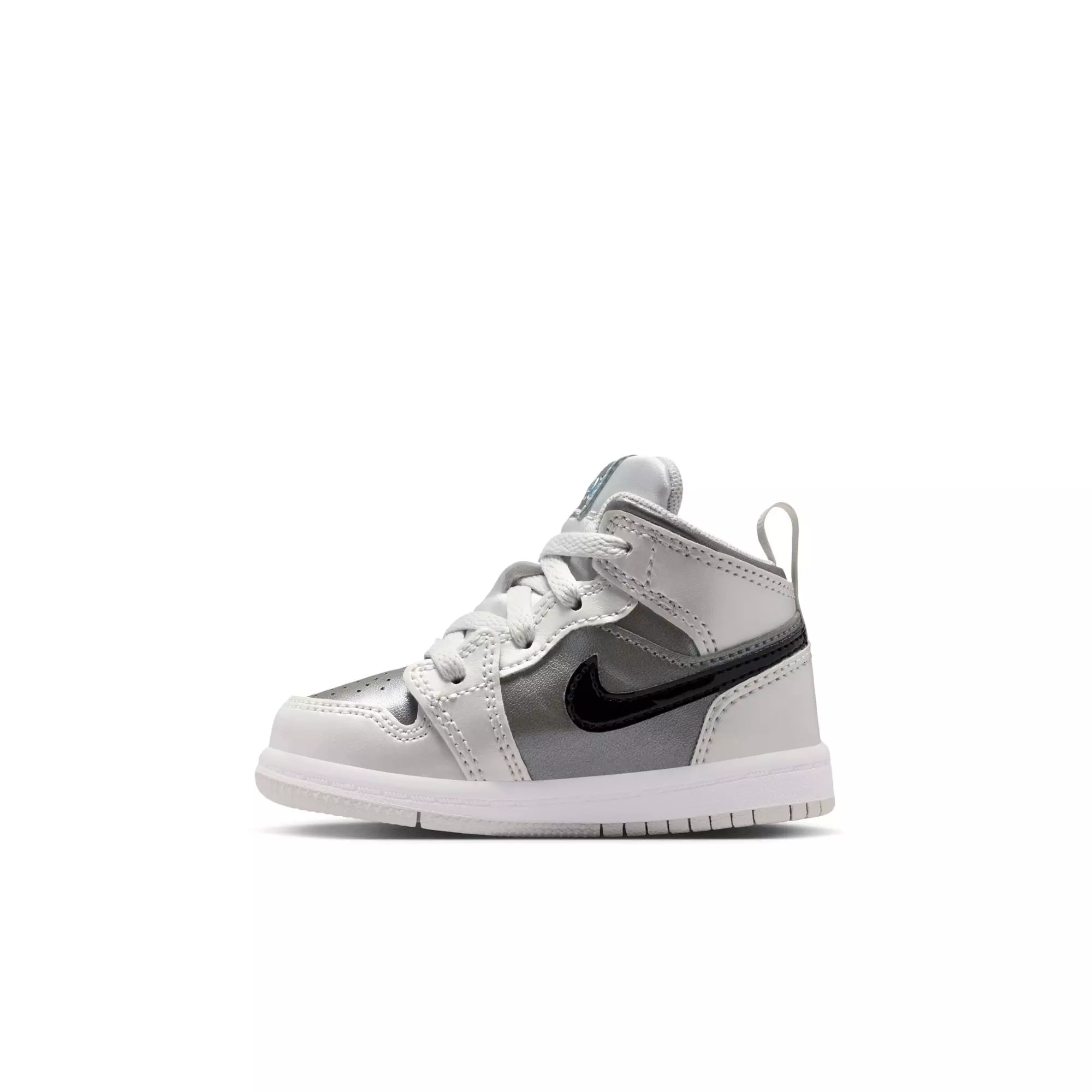 Jordan 1 Mid SE "Photon Dust/Blue Chill/Flat Pewter/Black" Toddler Boys' Shoe - GREY/BLUE/BLACK