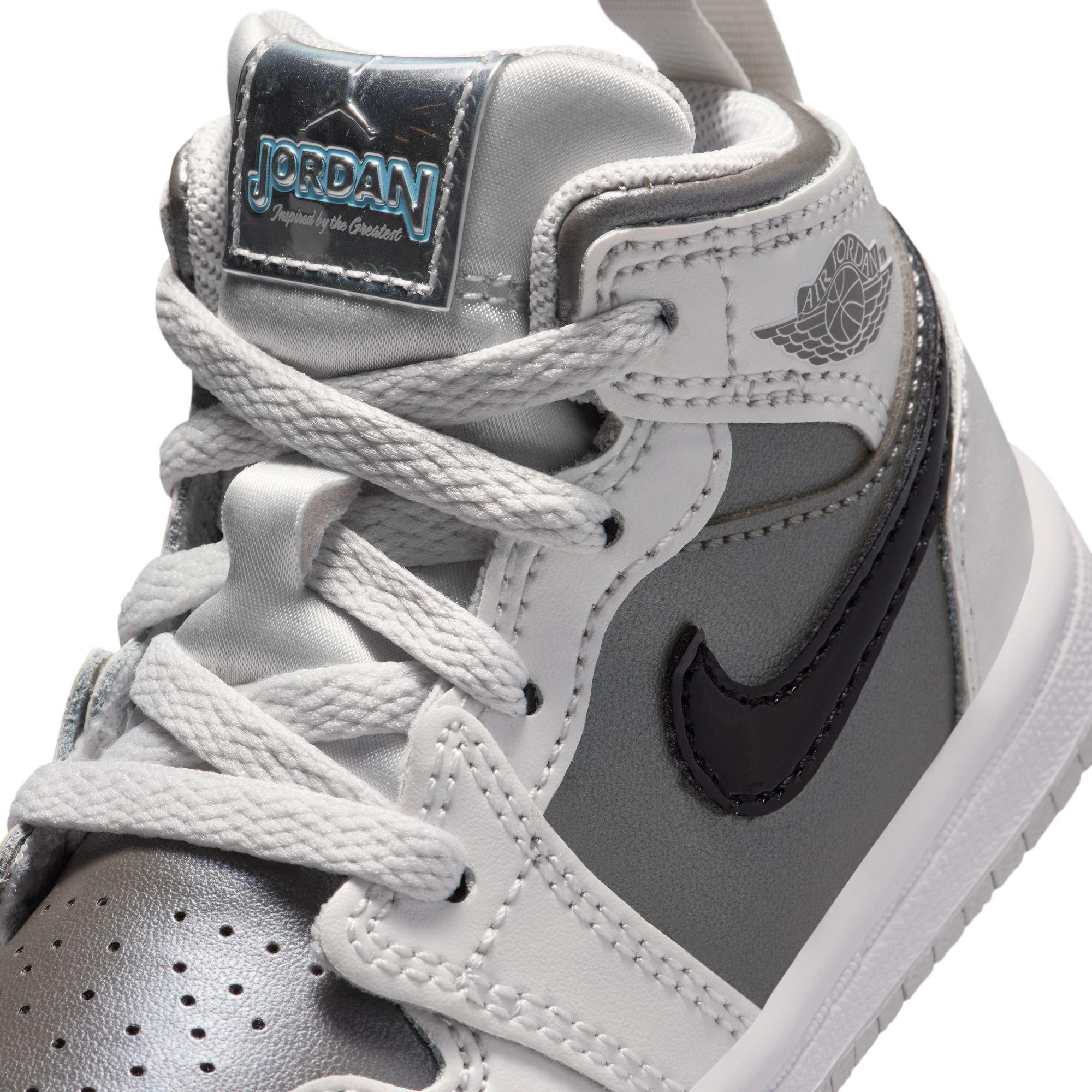 Jordan 1 Mid SE Toddler Boys' "Photon Dust/Blue Chill/Flat Pewter/Black" Shoe