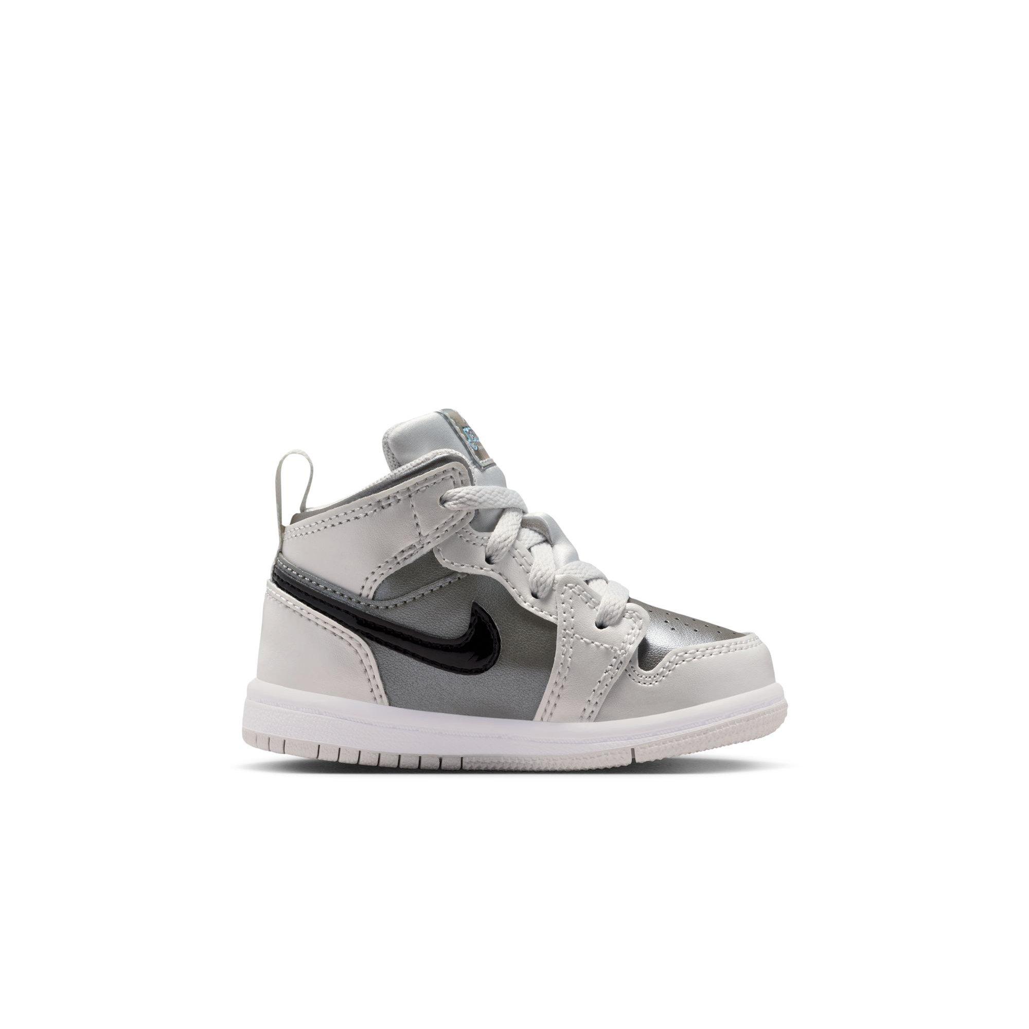Jordan 1 Mid SE Toddler Boys' "Photon Dust/Blue Chill/Flat Pewter/Black" Shoe