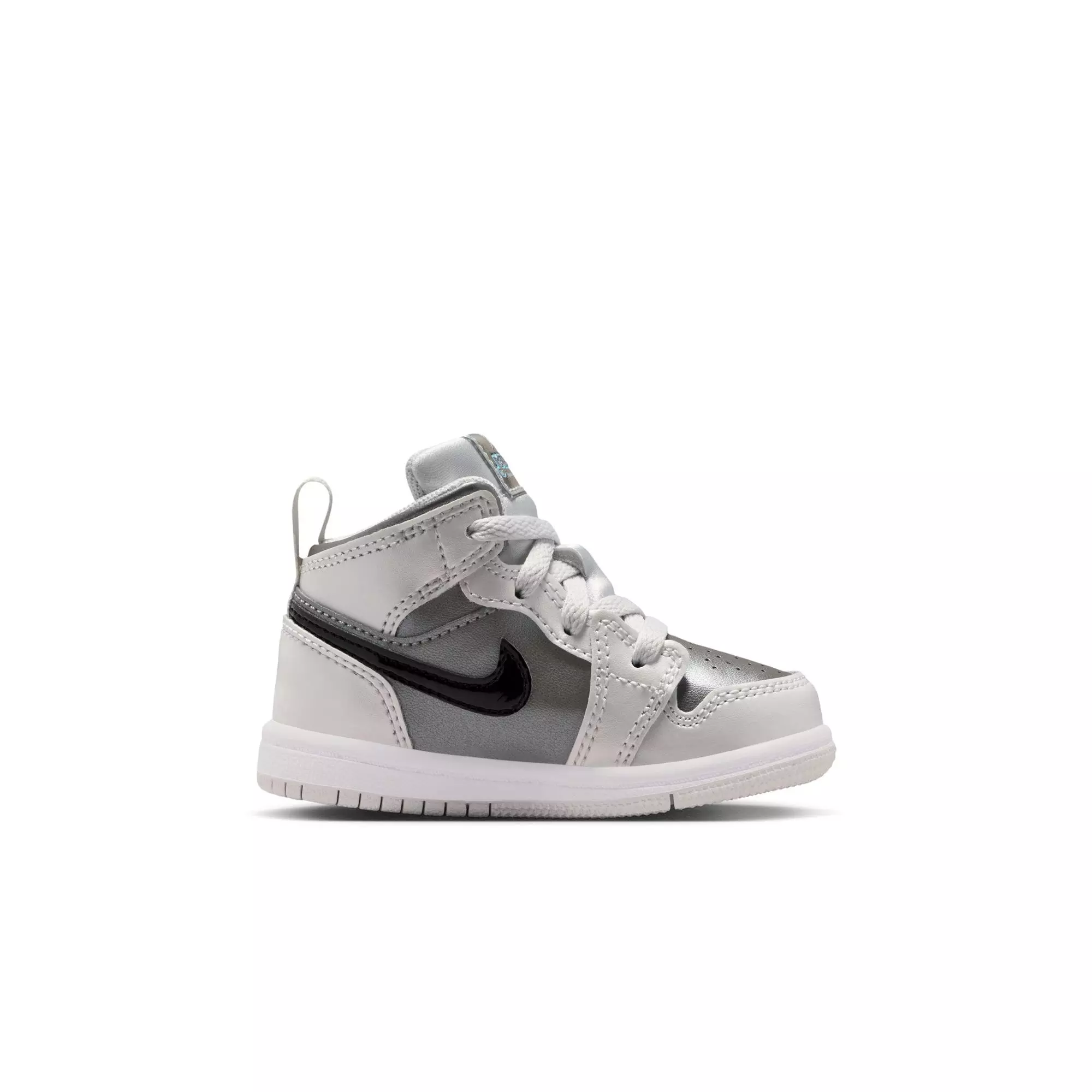 Jordan 1 Mid SE "Photon Dust/Blue Chill/Flat Pewter/Black" Toddler Boys' Shoe - GREY/BLUE/BLACK