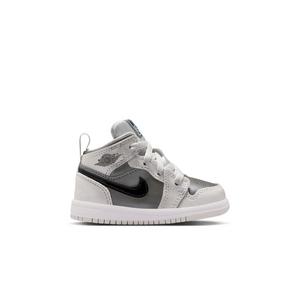 Jordan 1 Mid SE "Photon Dust/Blue Chill/Flat Pewter/Black" Toddler Boys' Shoe
