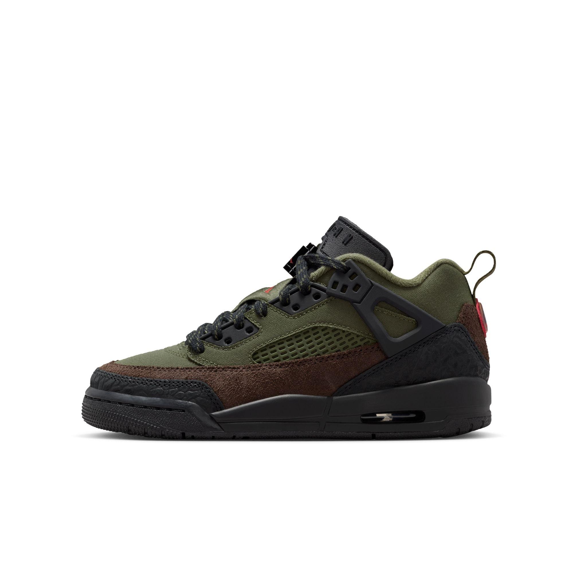 Jordan Spizike Low Grade School Boys' "Medium Olive/University Red/Black" Shoe