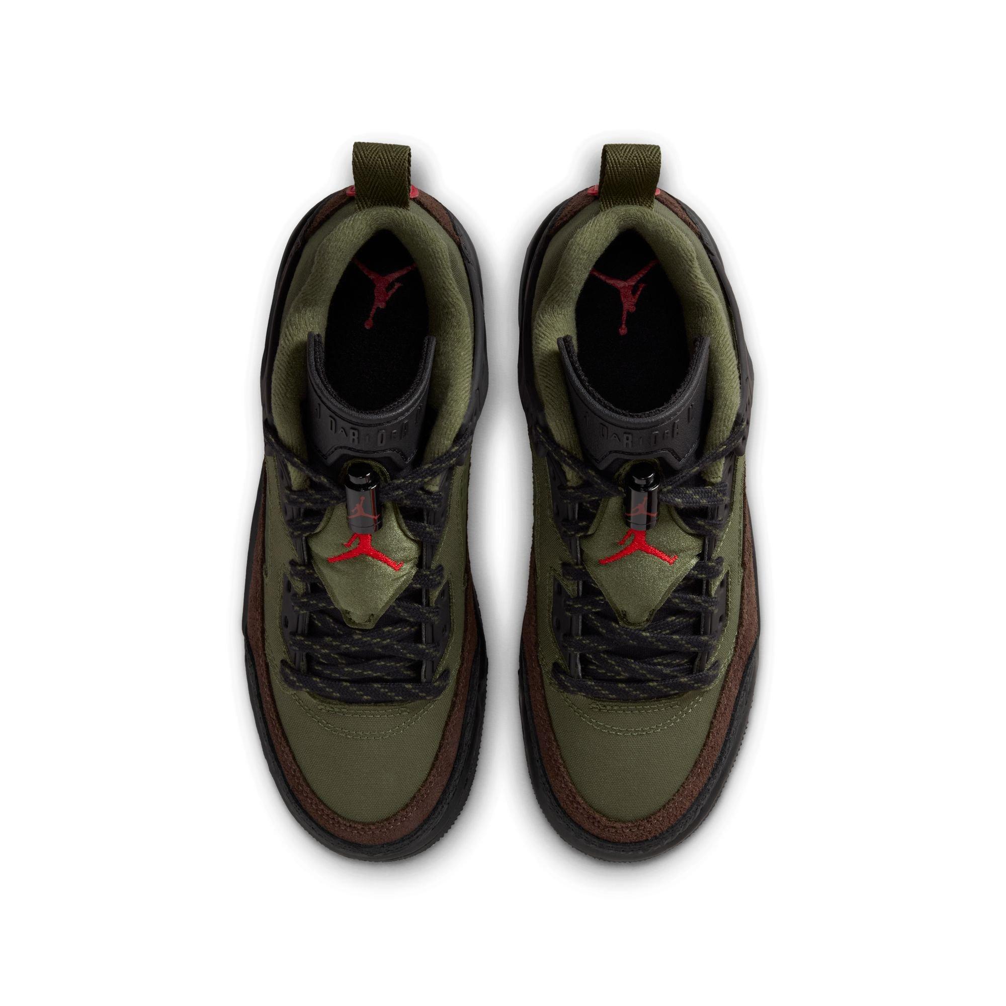 Jordan Spizike Low Grade School Boys' "Medium Olive/University Red/Black" Shoe