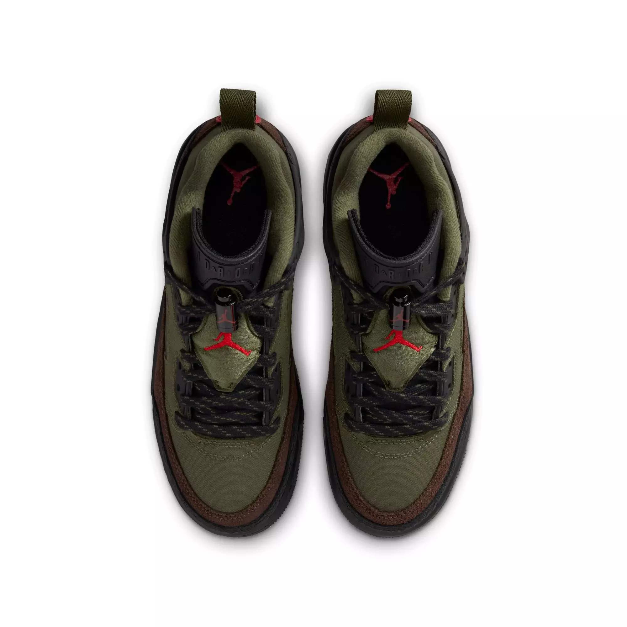 Jordan Spizike Low "Medium Olive/University Red/Black" Grade School Boys' Shoe - OLIVE/BLACK