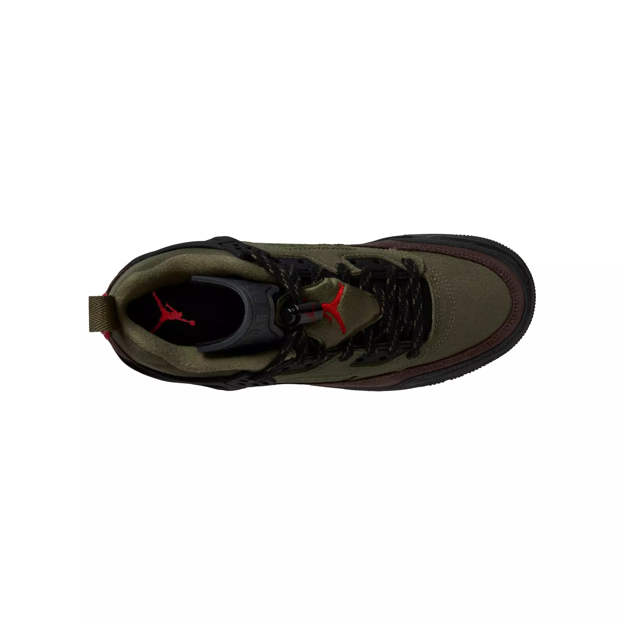 Jordan Spizike Low "Medium Olive/University Red/Black" Grade School Boys' Shoe - OLIVE/BLACK