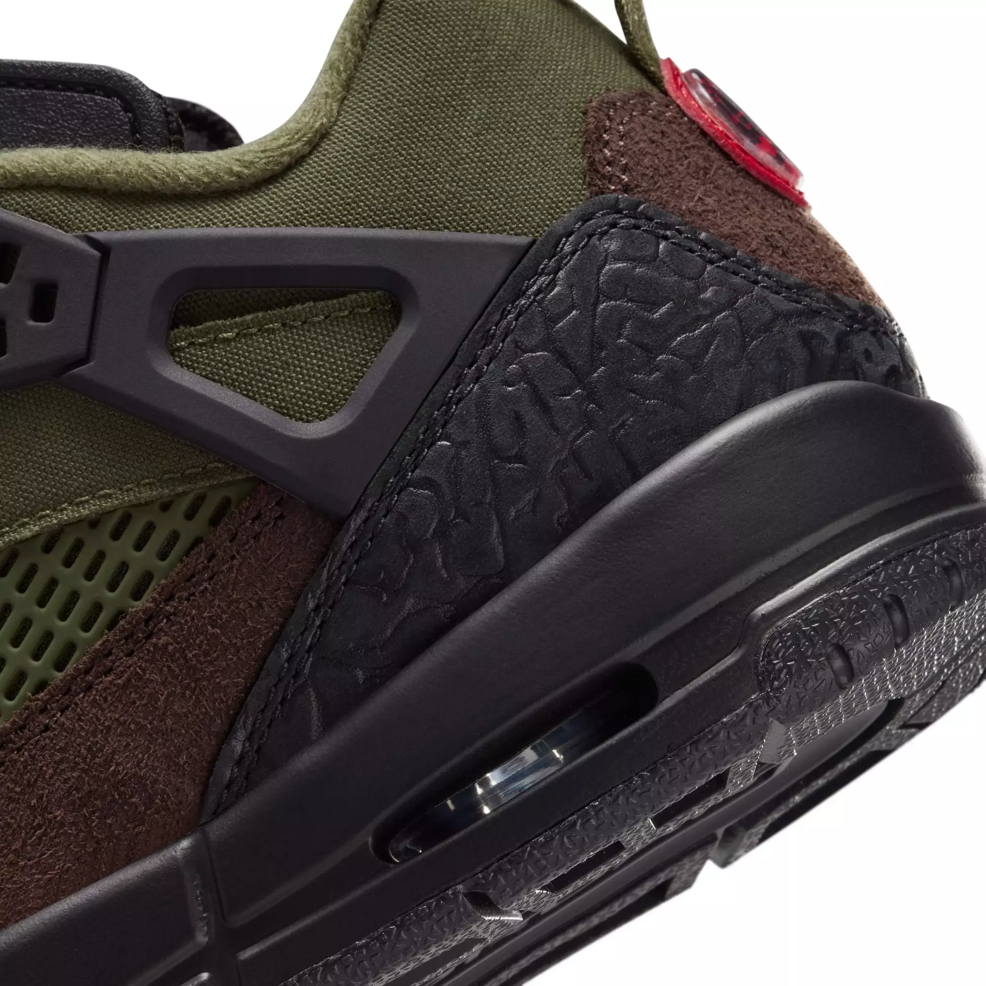Jordan Spizike Low "Medium Olive/University Red/Black" Grade School Boys' Shoe - OLIVE/BLACK