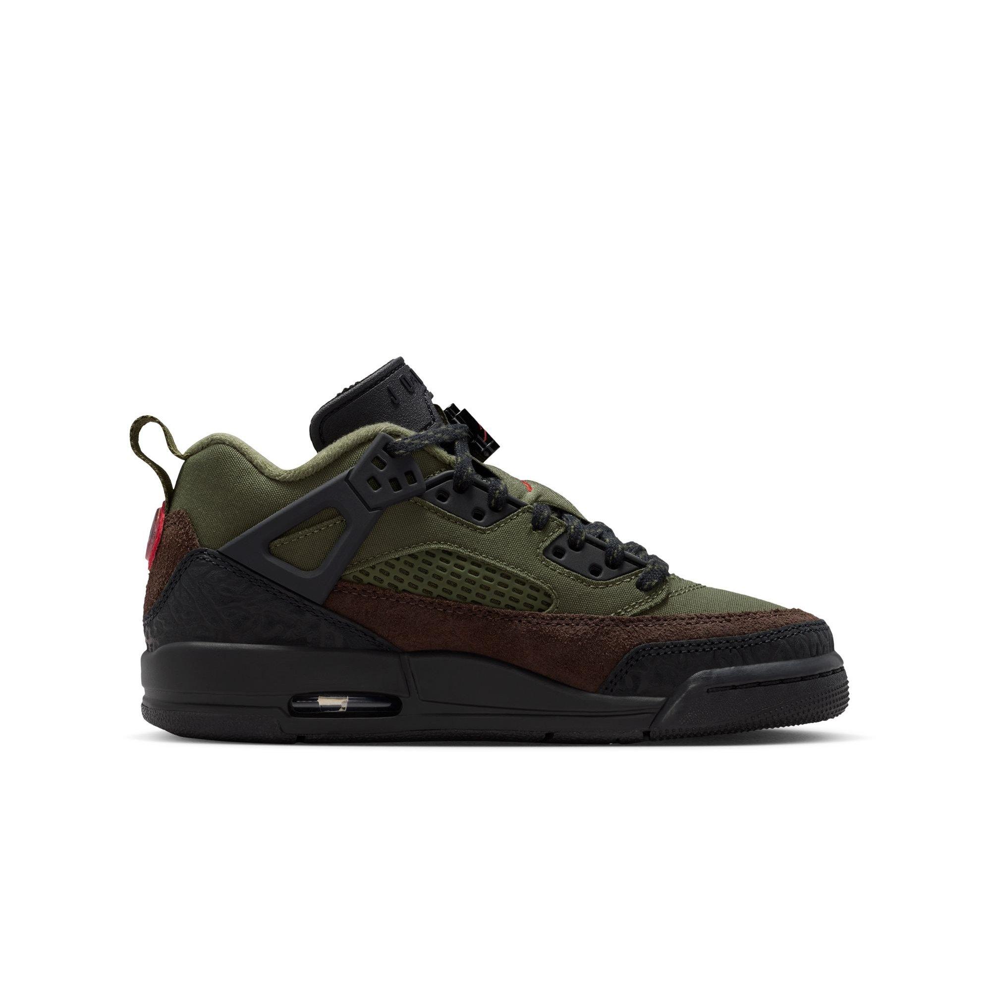 Jordan Spizike Low Grade School Boys' "Medium Olive/University Red/Black" Shoe