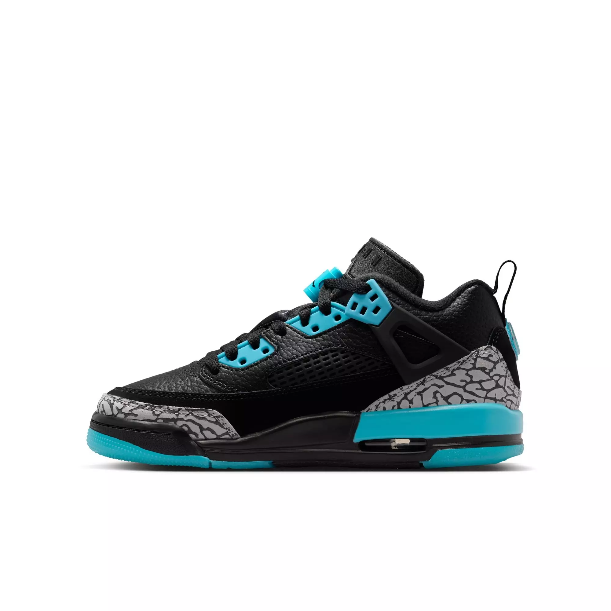 Jordan Spizike Low "Black/Wolf Grey/Gamma Blue" Grade School Boys' Shoe - BLACK/BLUE