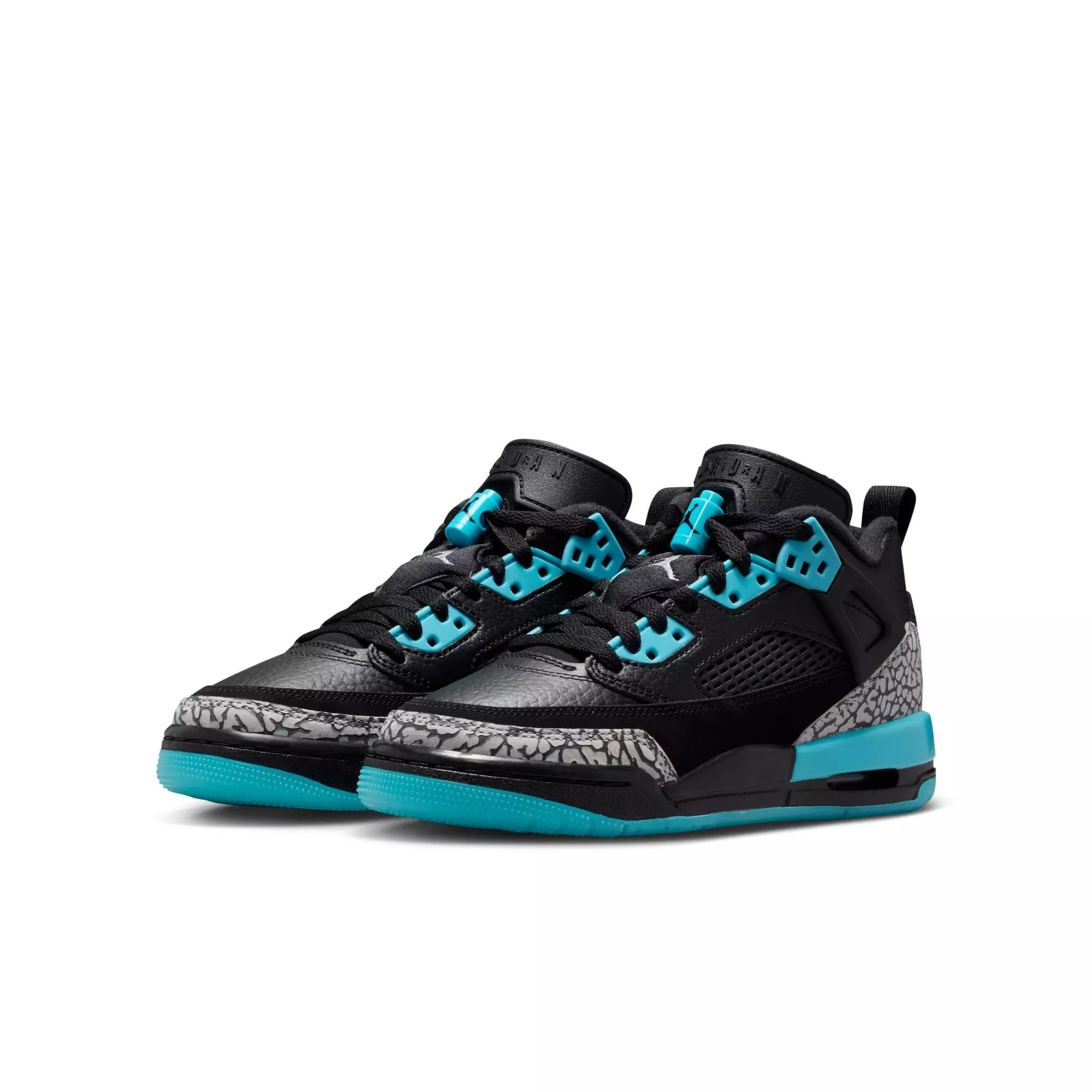 Jordan Spizike Low "Black/Wolf Grey/Gamma Blue" Grade School Boys' Shoe - BLACK/BLUE