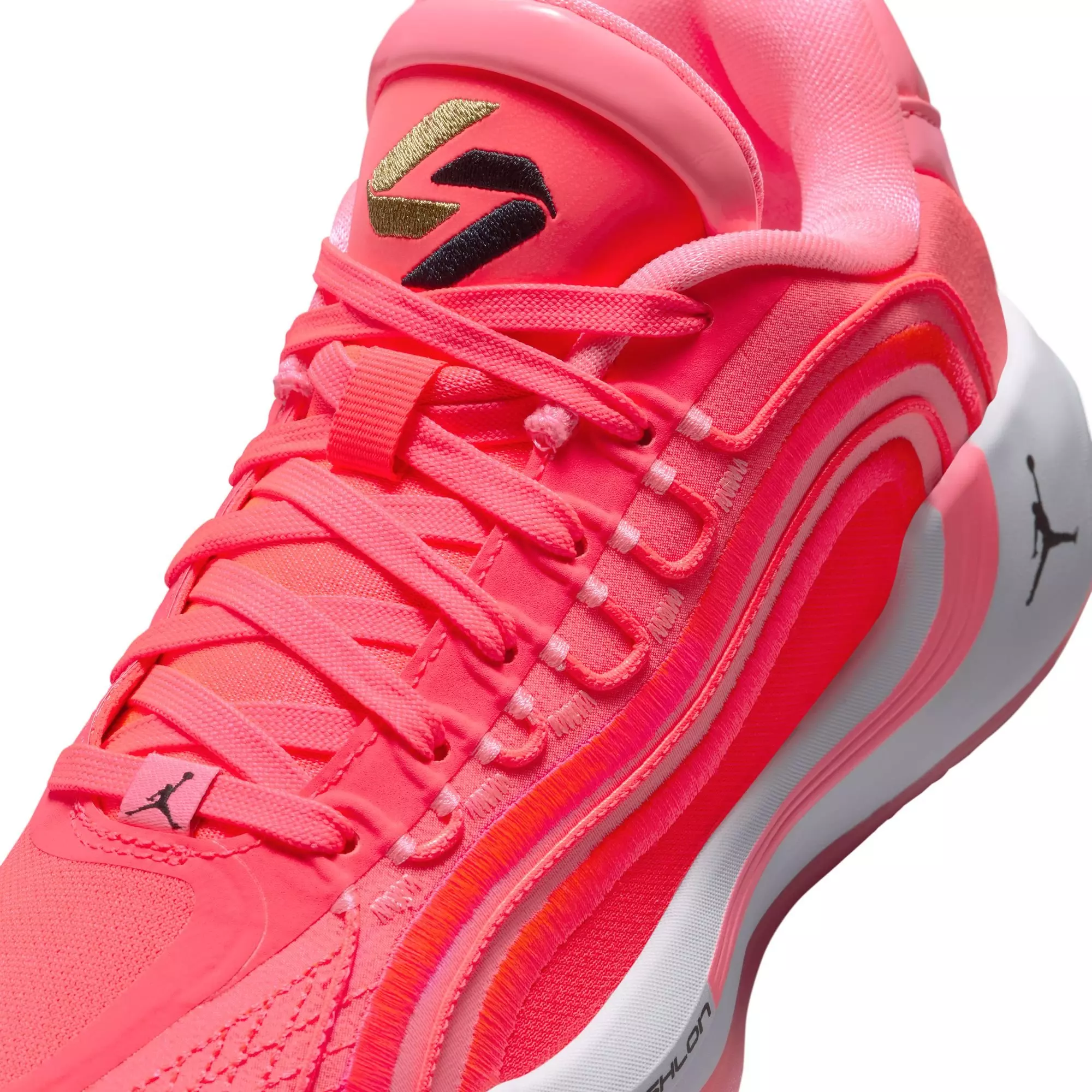 Jordan Luka 4 "Hčerka" Grade School Kids' Basketball Shoe - FLASH CRIMSON/BLACK/SUNSET PULSE