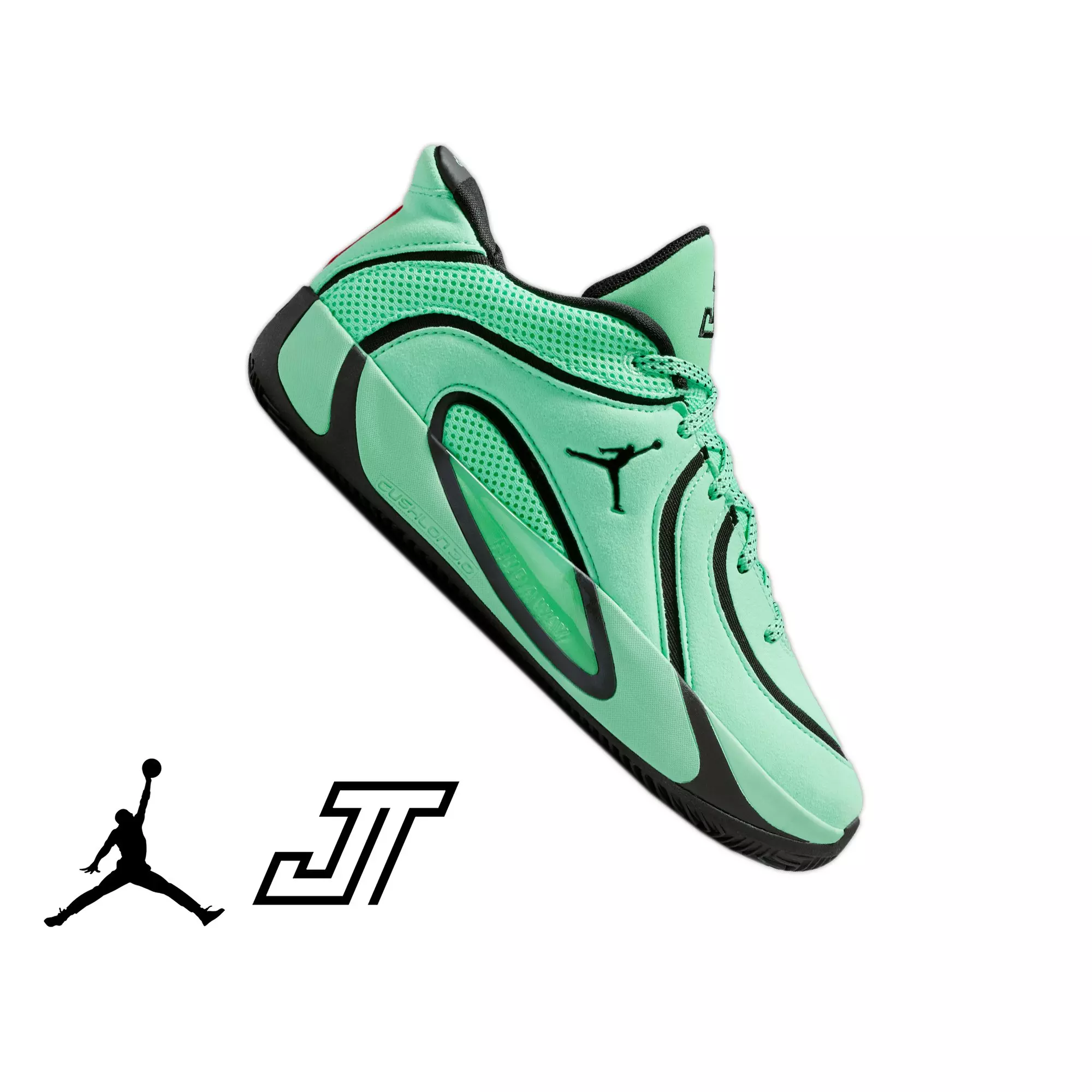 Jordan Tatum 4 "Green Glow" Grade School Kids' Basketball Shoe - GREEN GLOW/BLACK/BRIGHT CRIMSON