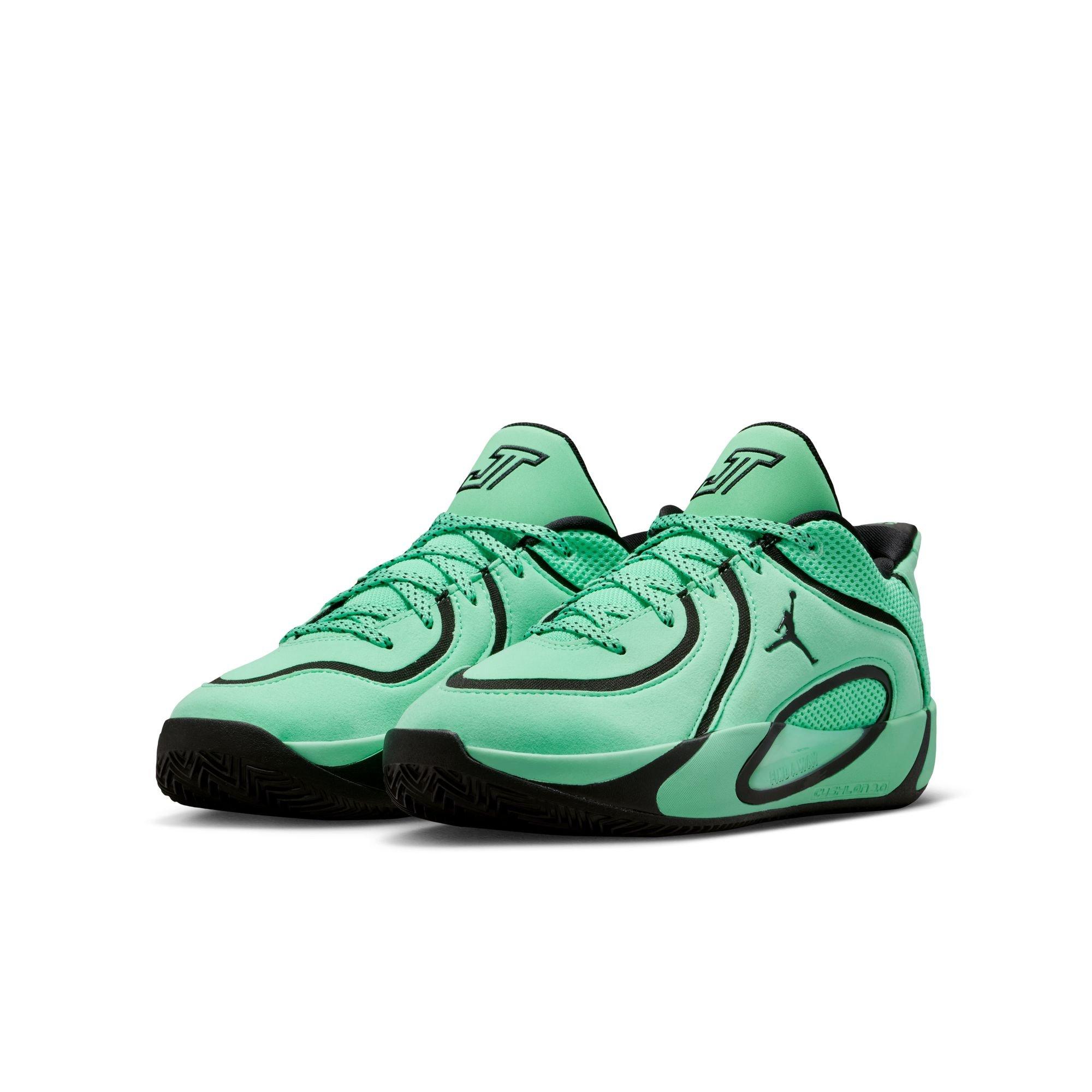 Jordan Tatum 4 "Green Glow" Grade School Kids' Basketball Shoe - GREEN GLOW/BLACK/BRIGHT CRIMSON Thumbnail View 3