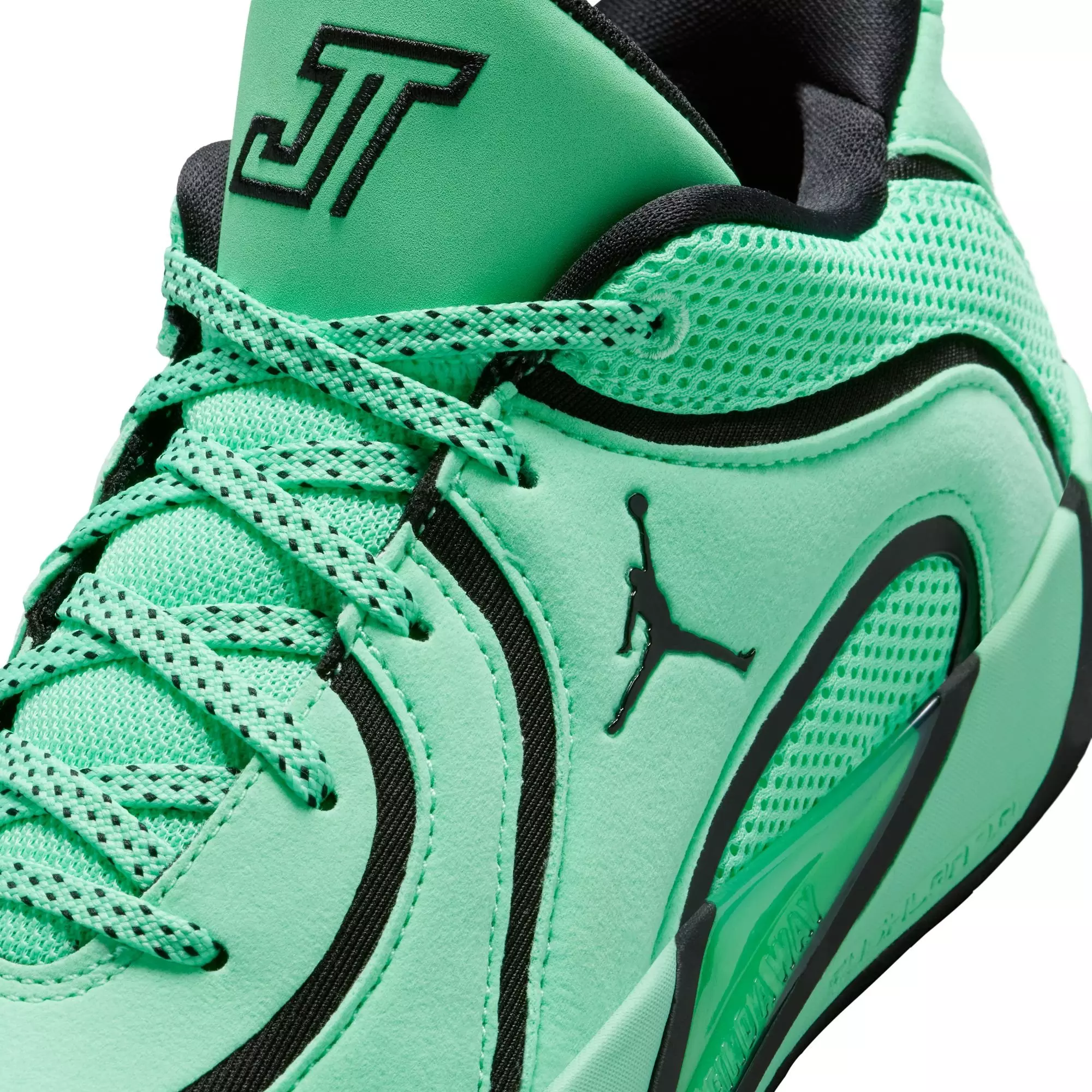 Jordan Tatum 4 "Green Glow" Grade School Kids' Basketball Shoe - GREEN GLOW/BLACK/BRIGHT CRIMSON