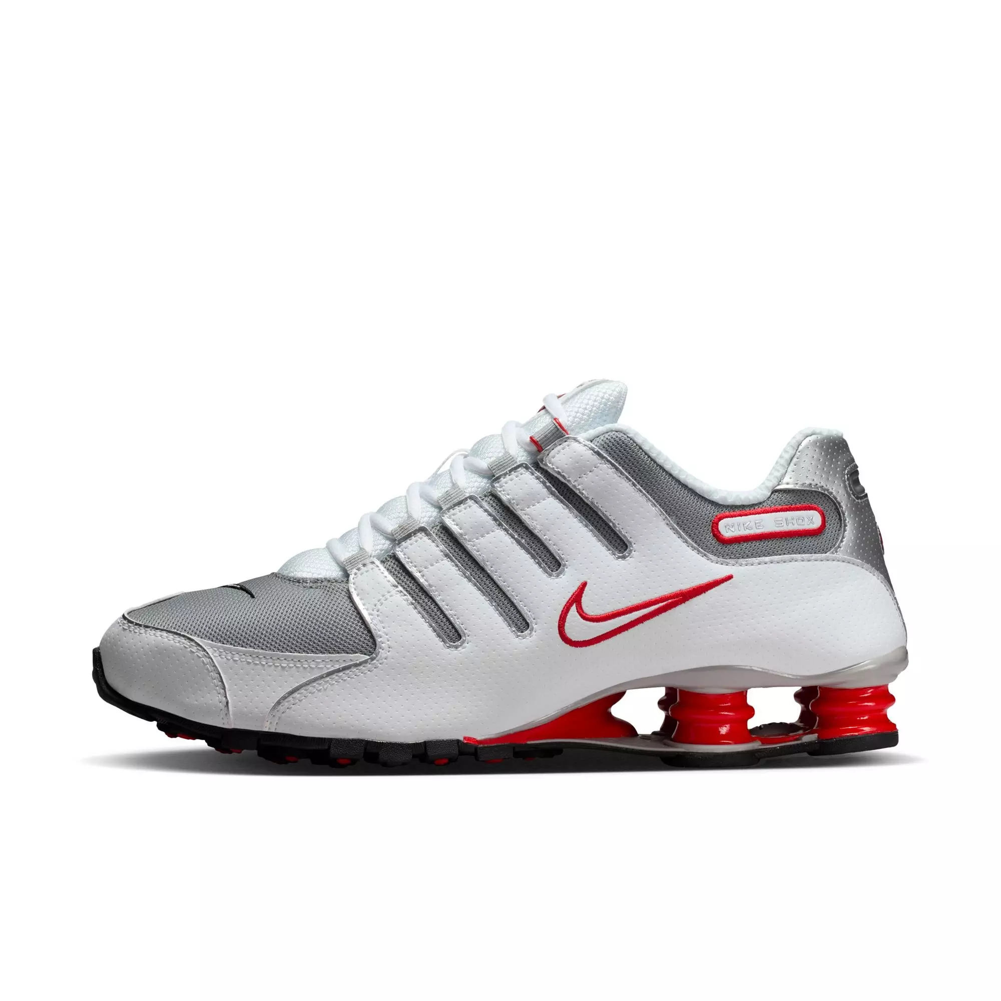 Nike Shox NZ "White/Metallic Silver/Sport Red" Men's Shoe - WHITE/RED