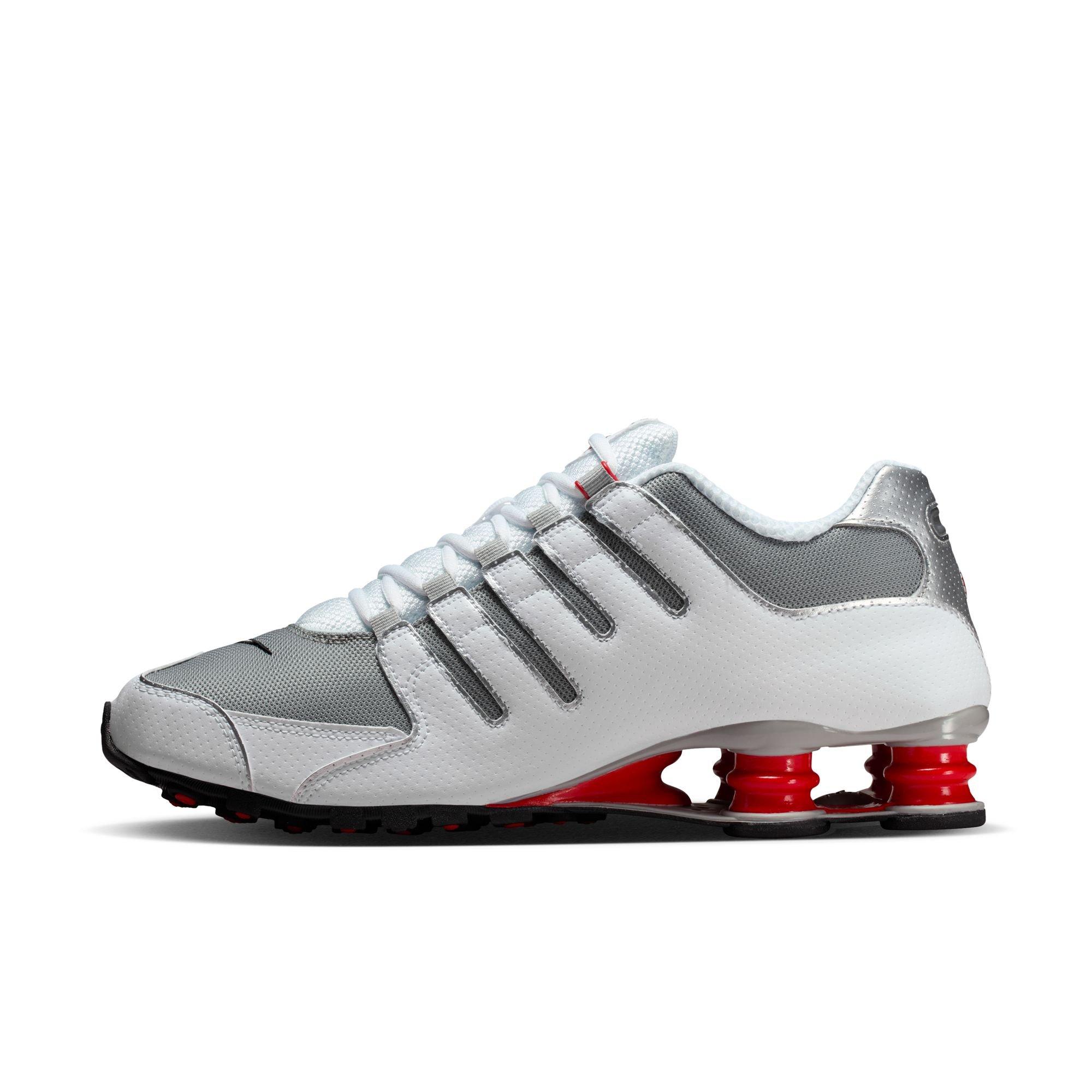 Nike Shox NZ "White/Metallic Silver/Sport Red" Men's Shoe - WHITE/RED Thumbnail View 4