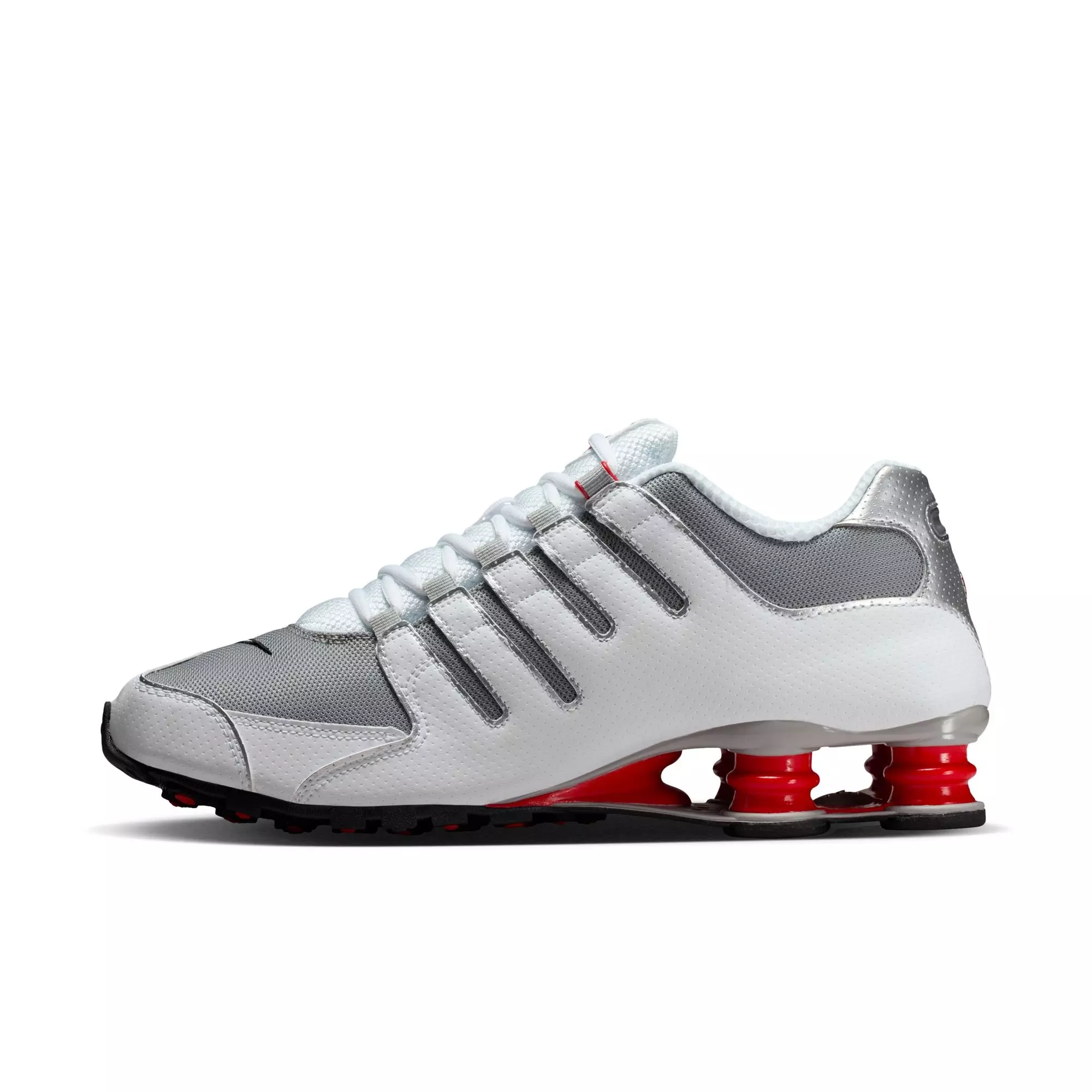 Nike Shox NZ "White/Metallic Silver/Sport Red" Men's Shoe - WHITE/RED