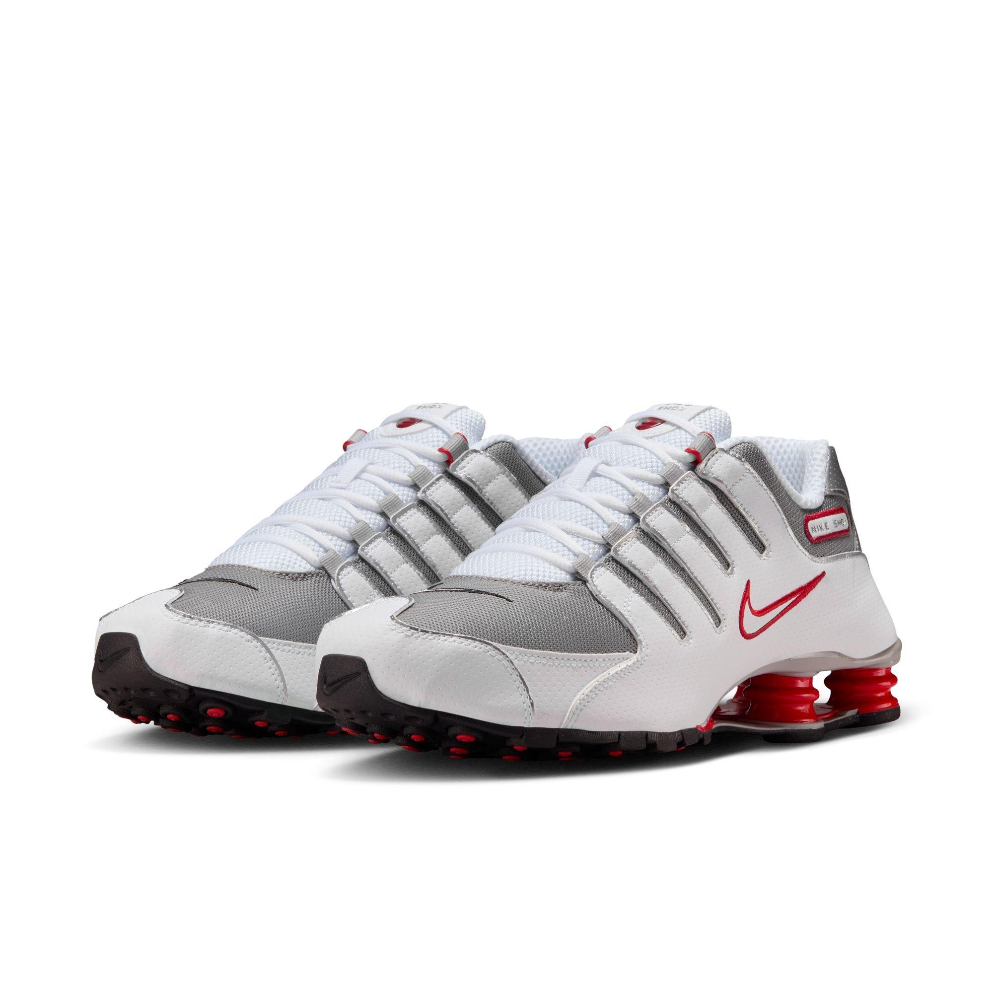 Nike Shox NZ "White/Metallic Silver/Sport Red" Men's Shoe - WHITE/RED Thumbnail View 5