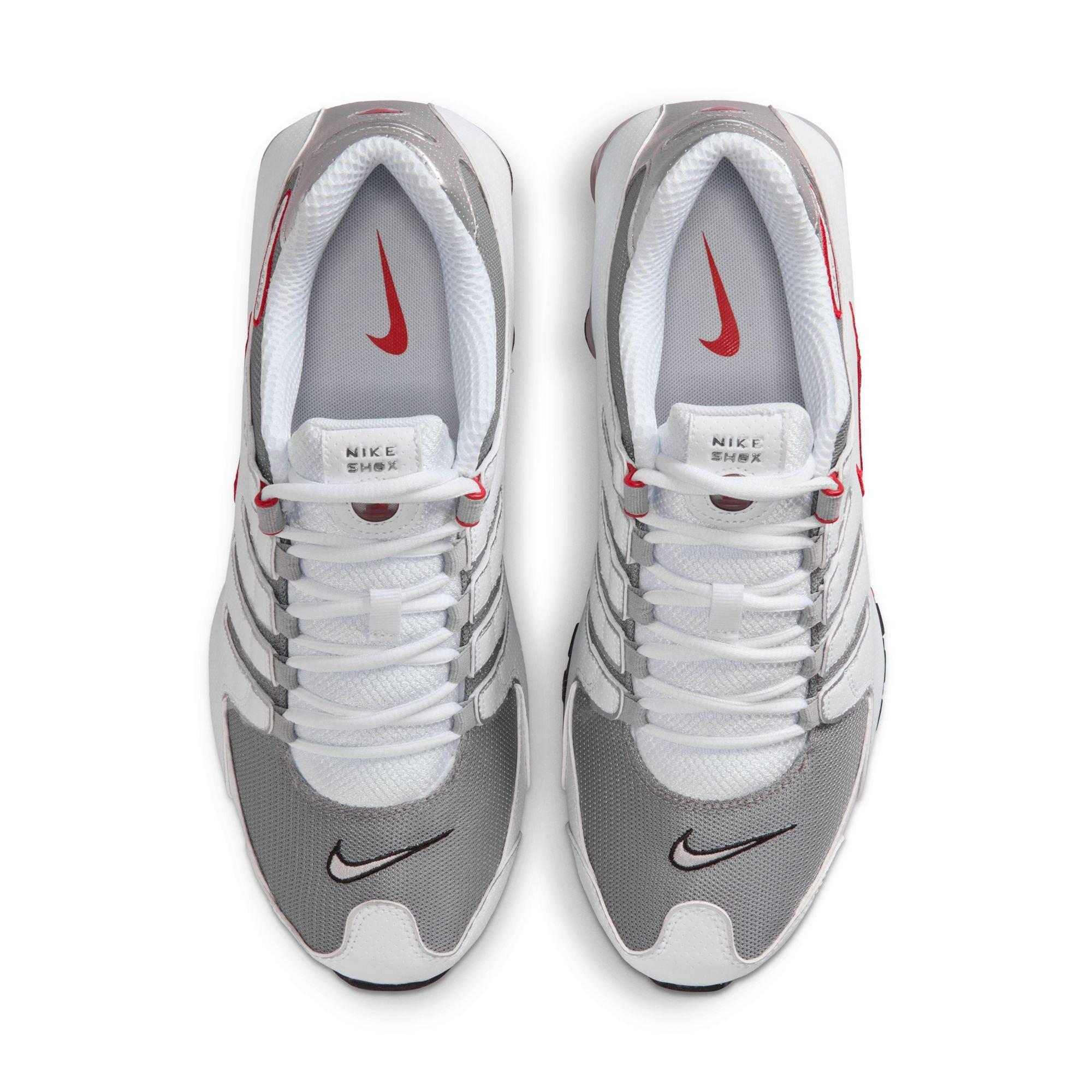 Nike Shox NZ "White/Metallic Silver/Sport Red" Men's Shoe - WHITE/RED Thumbnail View 6