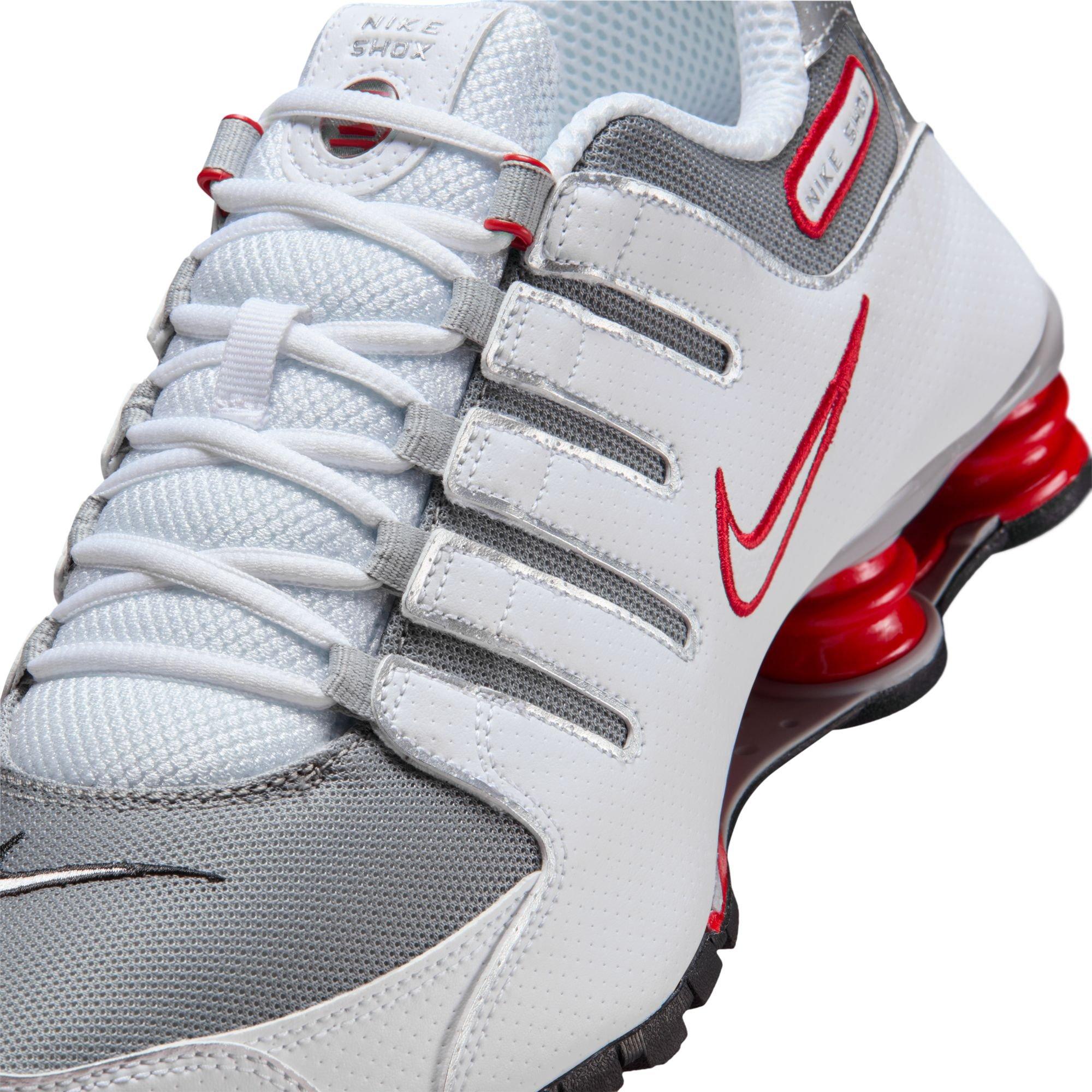 Nike Shox NZ "White/Metallic Silver/Sport Red" Men's Shoe - WHITE/RED Thumbnail View 9