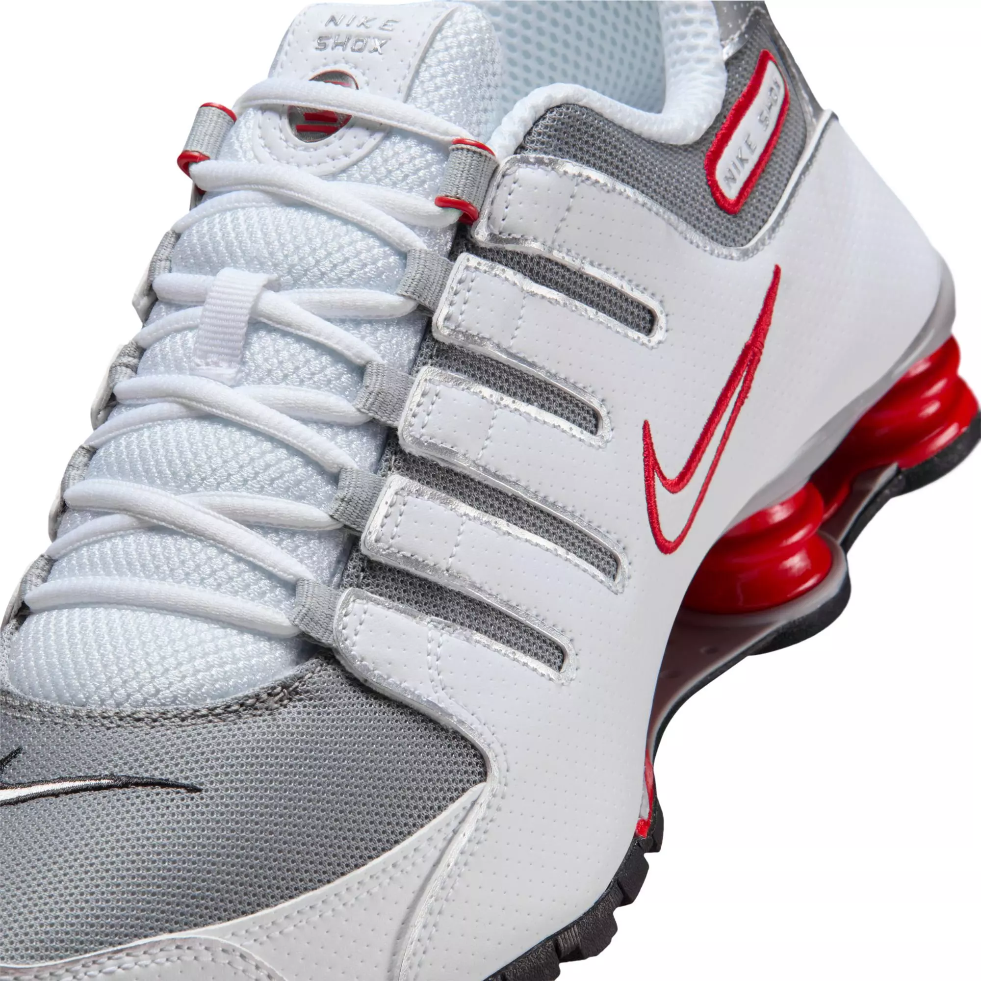 Nike Shox NZ "White/Metallic Silver/Sport Red" Men's Shoe - WHITE/RED