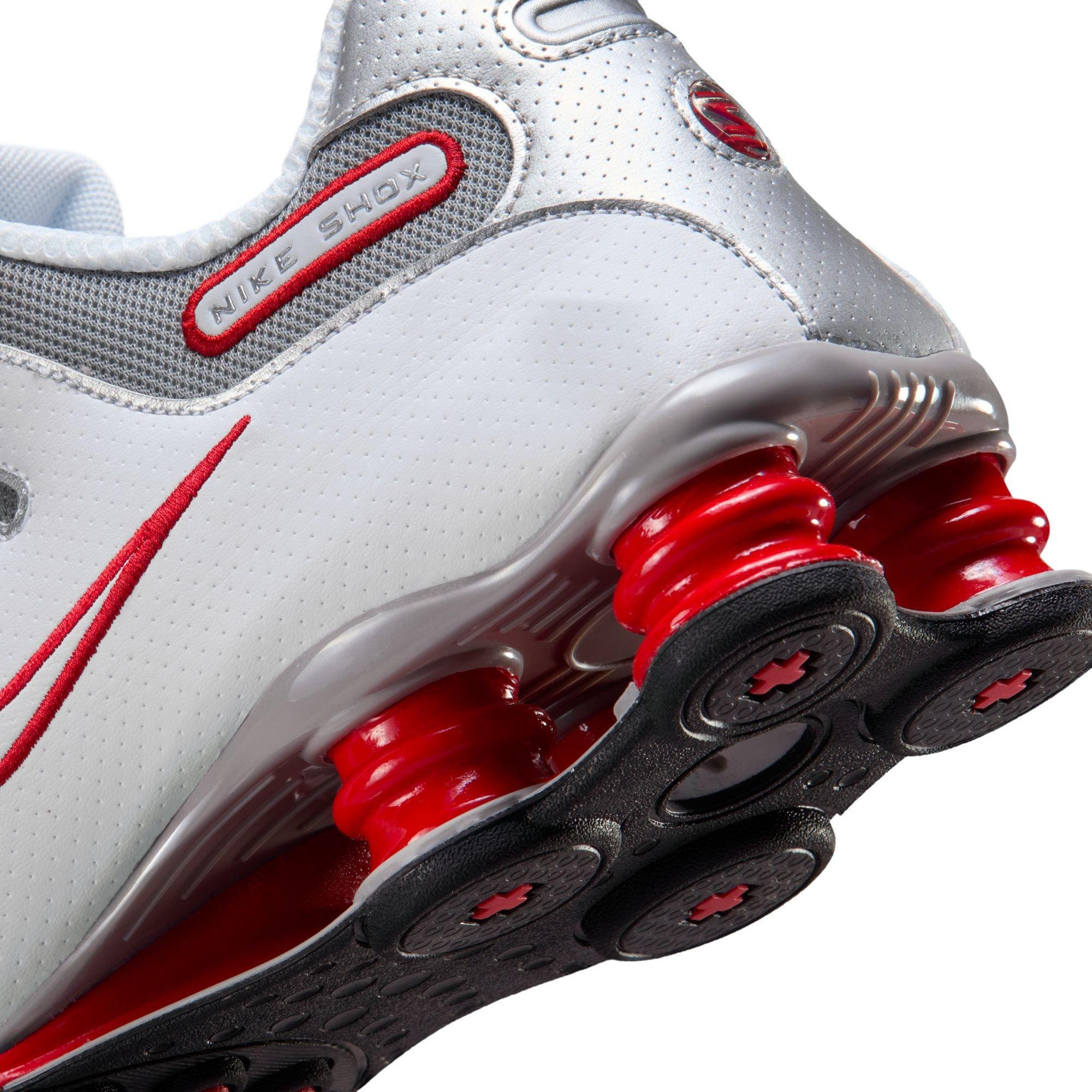 Nike Shox NZ "White/Metallic Silver/Sport Red" Men's Shoe - WHITE/RED Thumbnail View 10