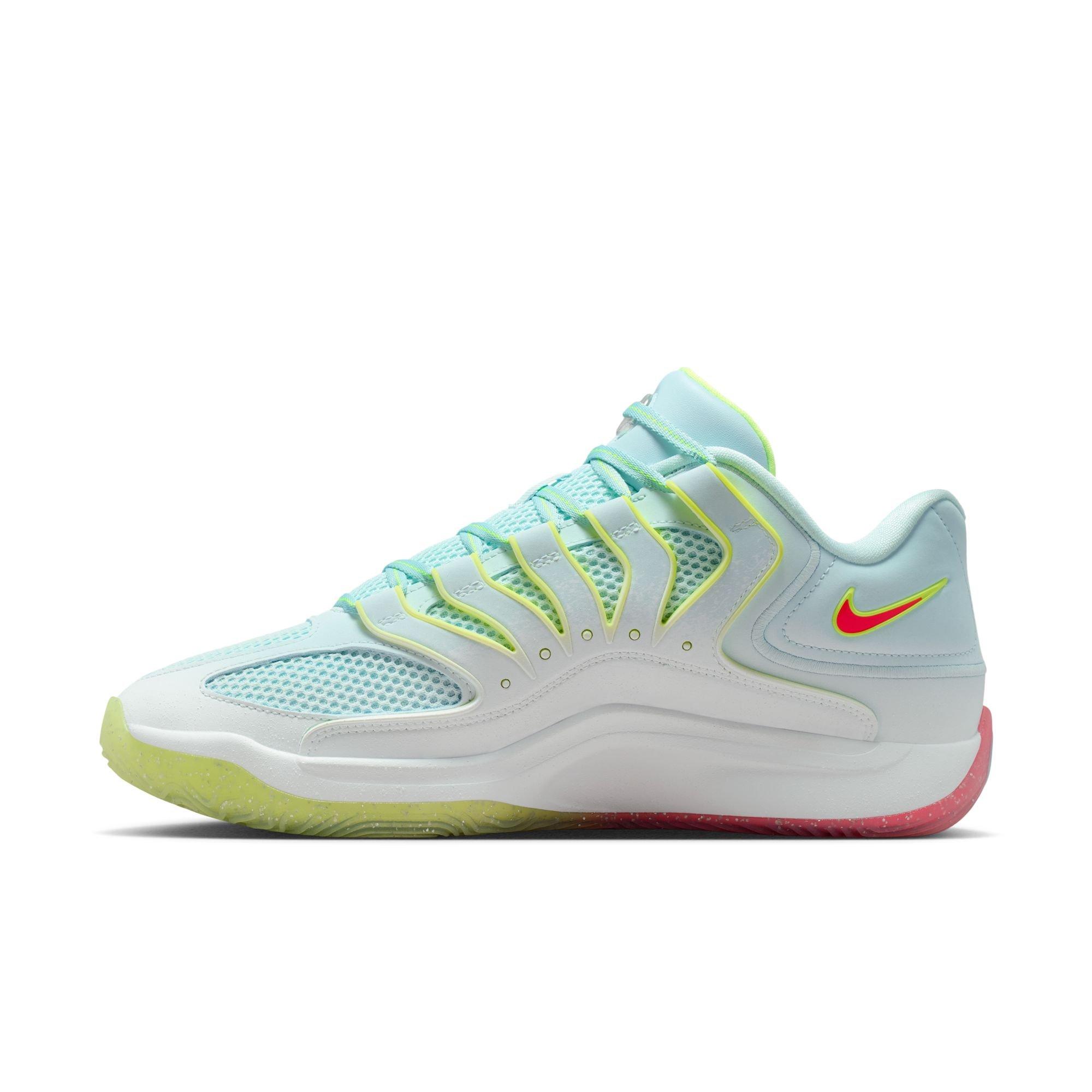 Nike KD18 "Gifted" Men's Basketball Shoe - WHITE/GLACIER BLUE/VOLT Thumbnail View 10