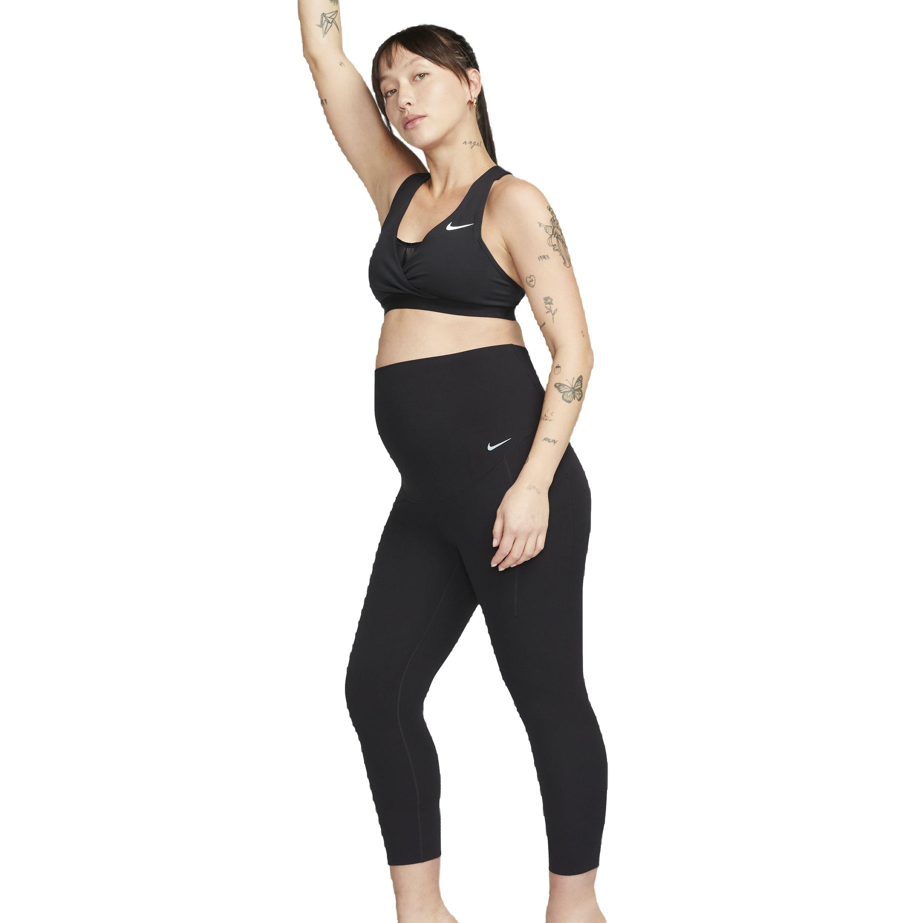 Nike Women's Maternity Dri-FIT Gentle Support High-Rise 7/8 Leggings with Pockets - BLACK Thumbnail View 1