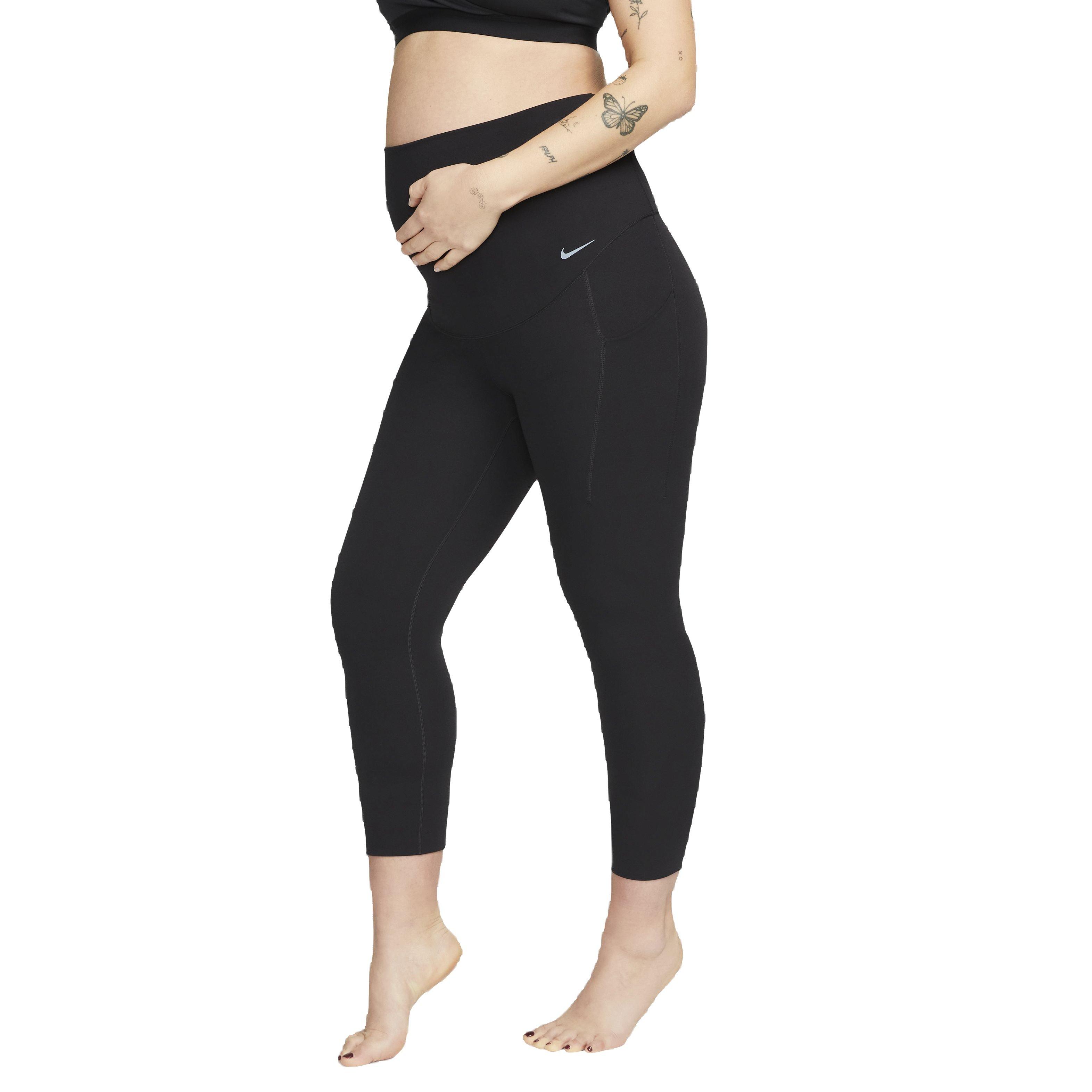 Nike Women's Maternity Dri-FIT Gentle Support High-Rise 7/8 Leggings with Pockets - BLACK Thumbnail View 3