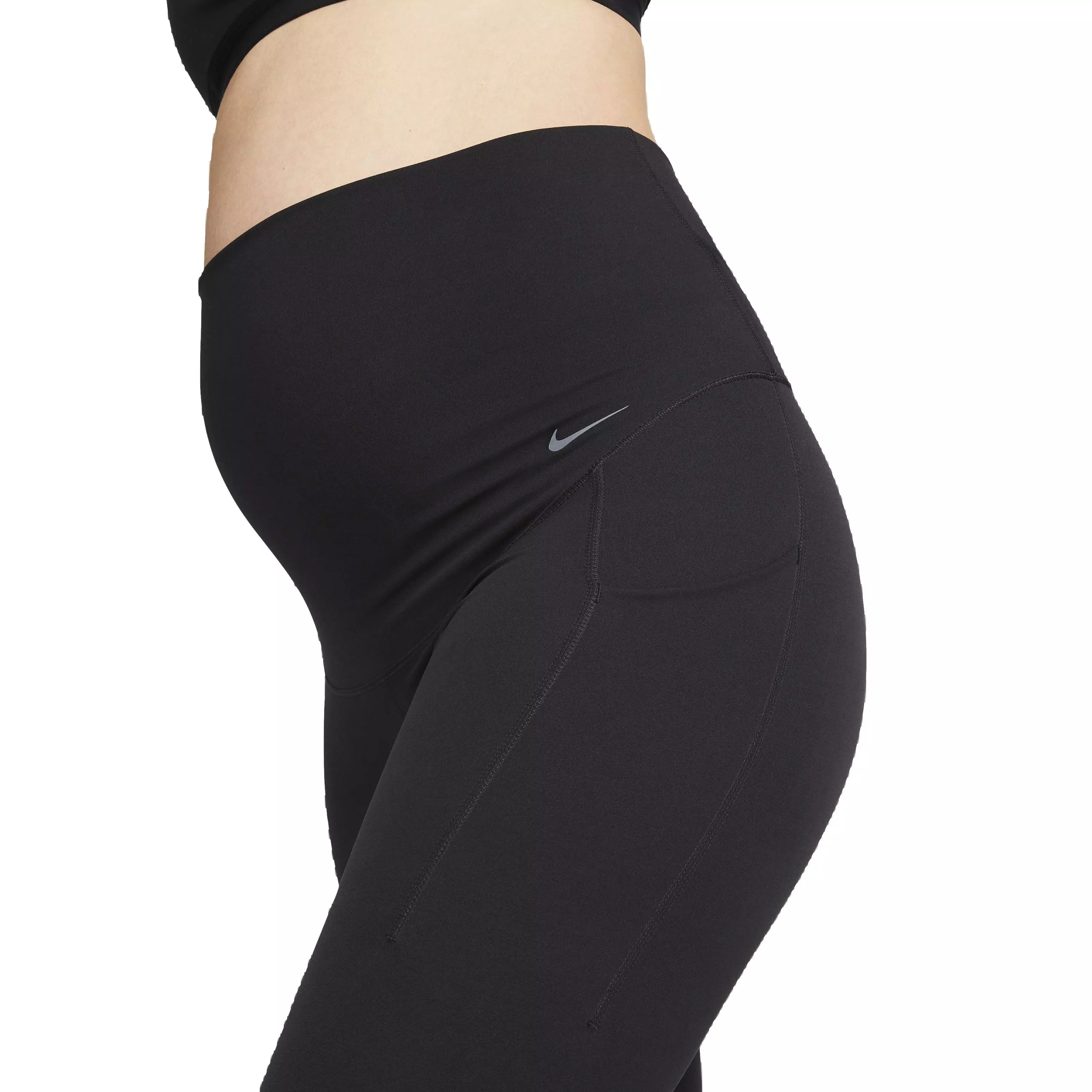 Nike Women's Maternity Dri-FIT Gentle Support High-Rise 7/8 Leggings with Pockets - BLACK