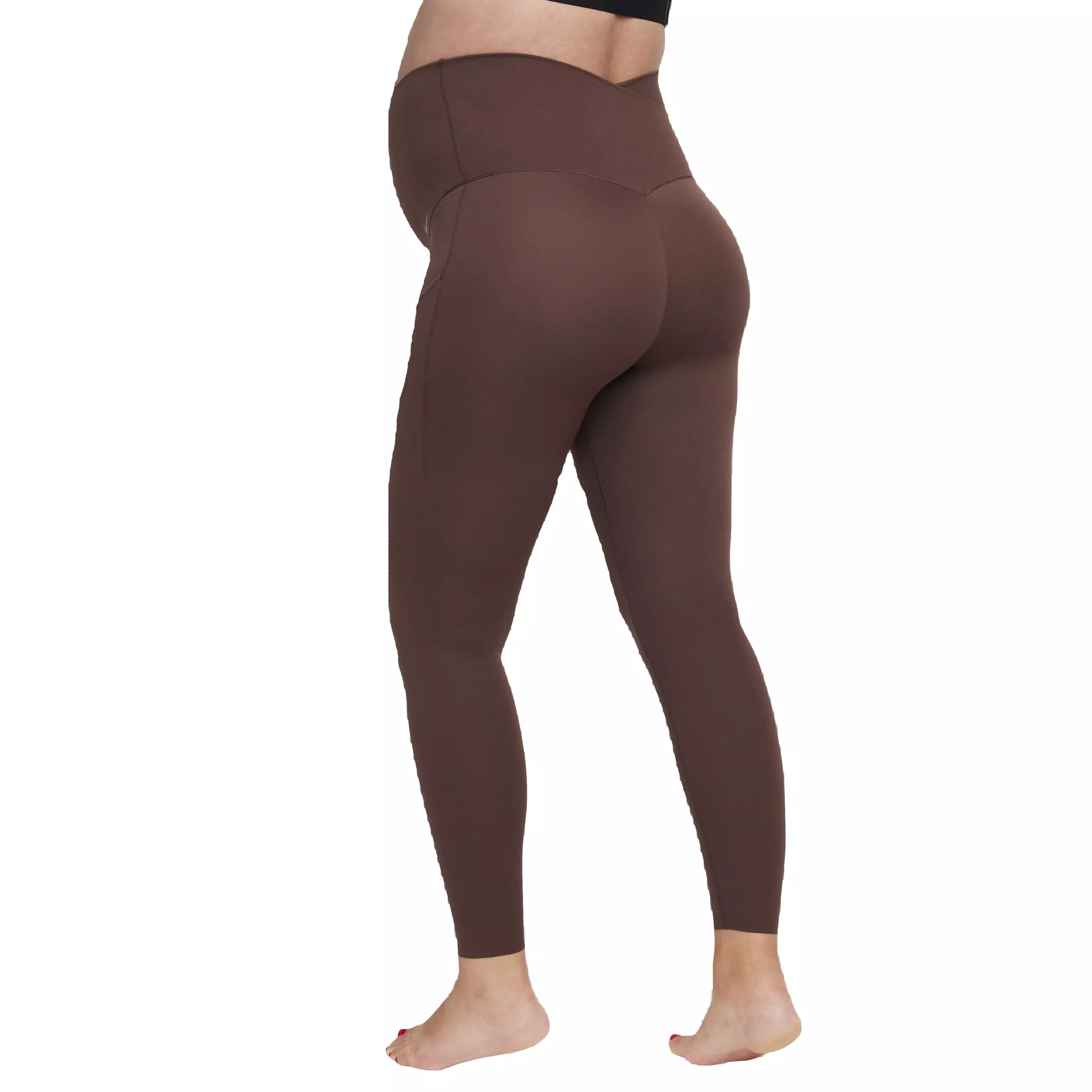 Nike Women's Maternity Dri-FIT Gentle Support High-Rise 7/8 Leggings with Pockets - BROWN