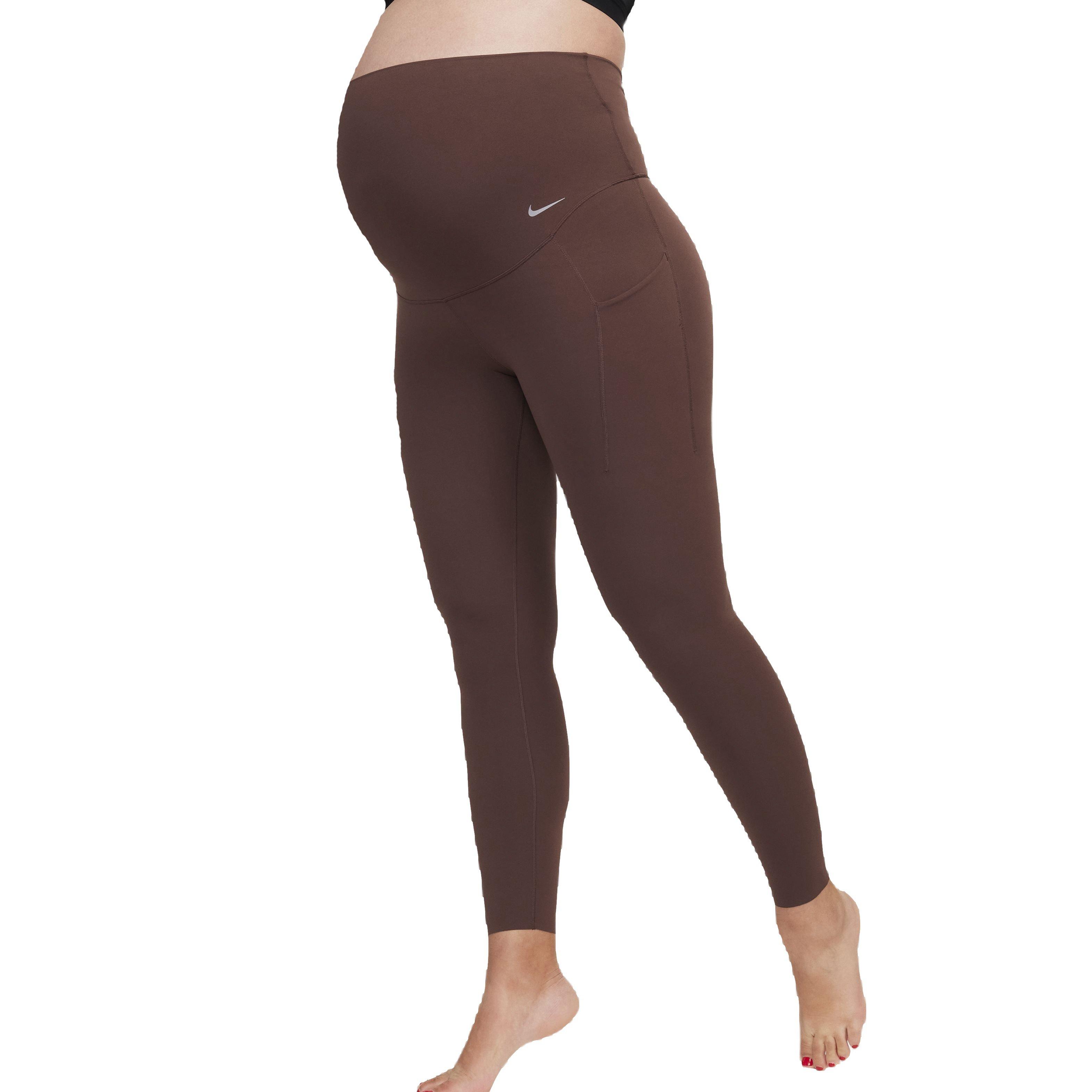 Nike Women's Maternity Dri-FIT Gentle Support High-Rise 7/8 Leggings with Pockets - BROWN Thumbnail View 3