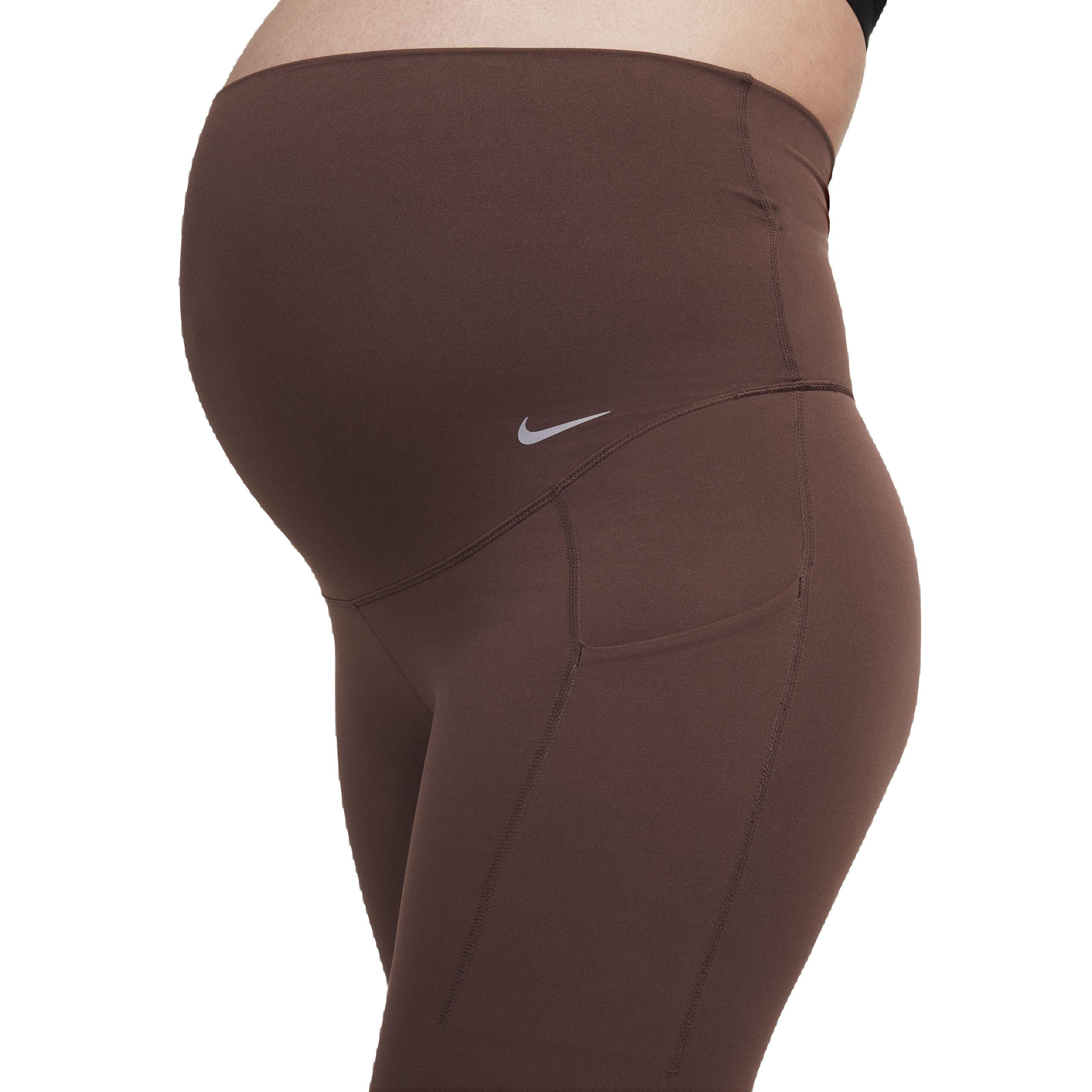 Nike Women's Maternity Dri-FIT Gentle Support High-Rise 7/8 Leggings with Pockets - BROWN Thumbnail View 4