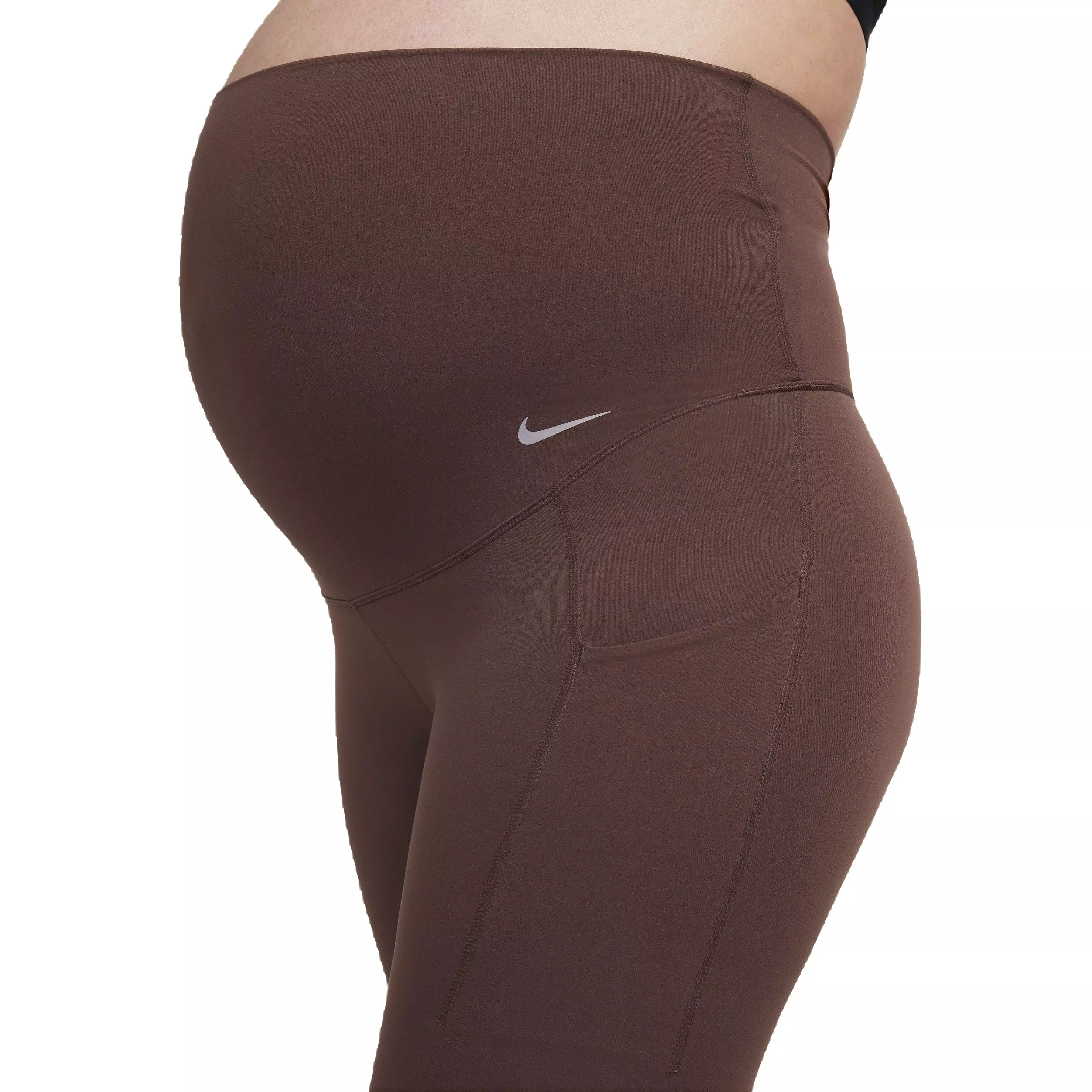 Nike Women's Maternity Dri-FIT Gentle Support High-Rise 7/8 Leggings with Pockets - BROWN