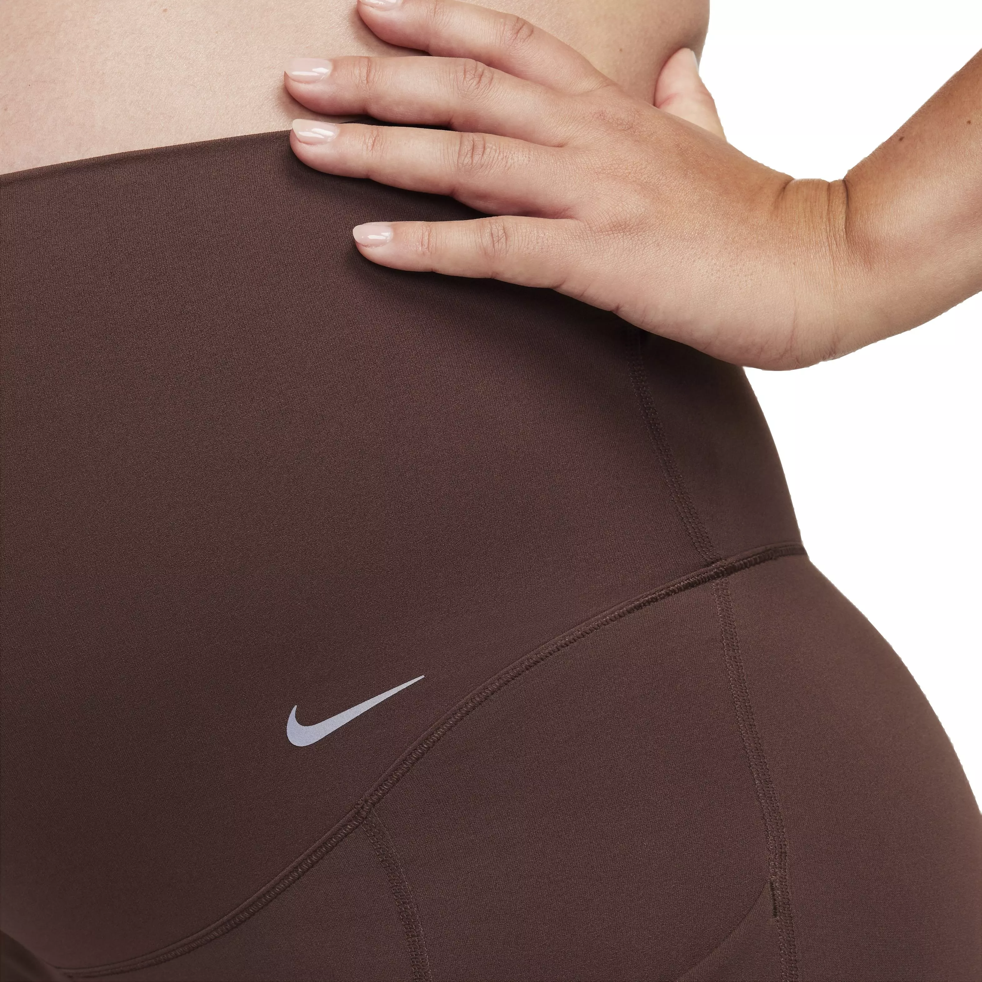 Nike Women's Maternity Dri-FIT Gentle Support High-Rise 7/8 Leggings with Pockets - BROWN