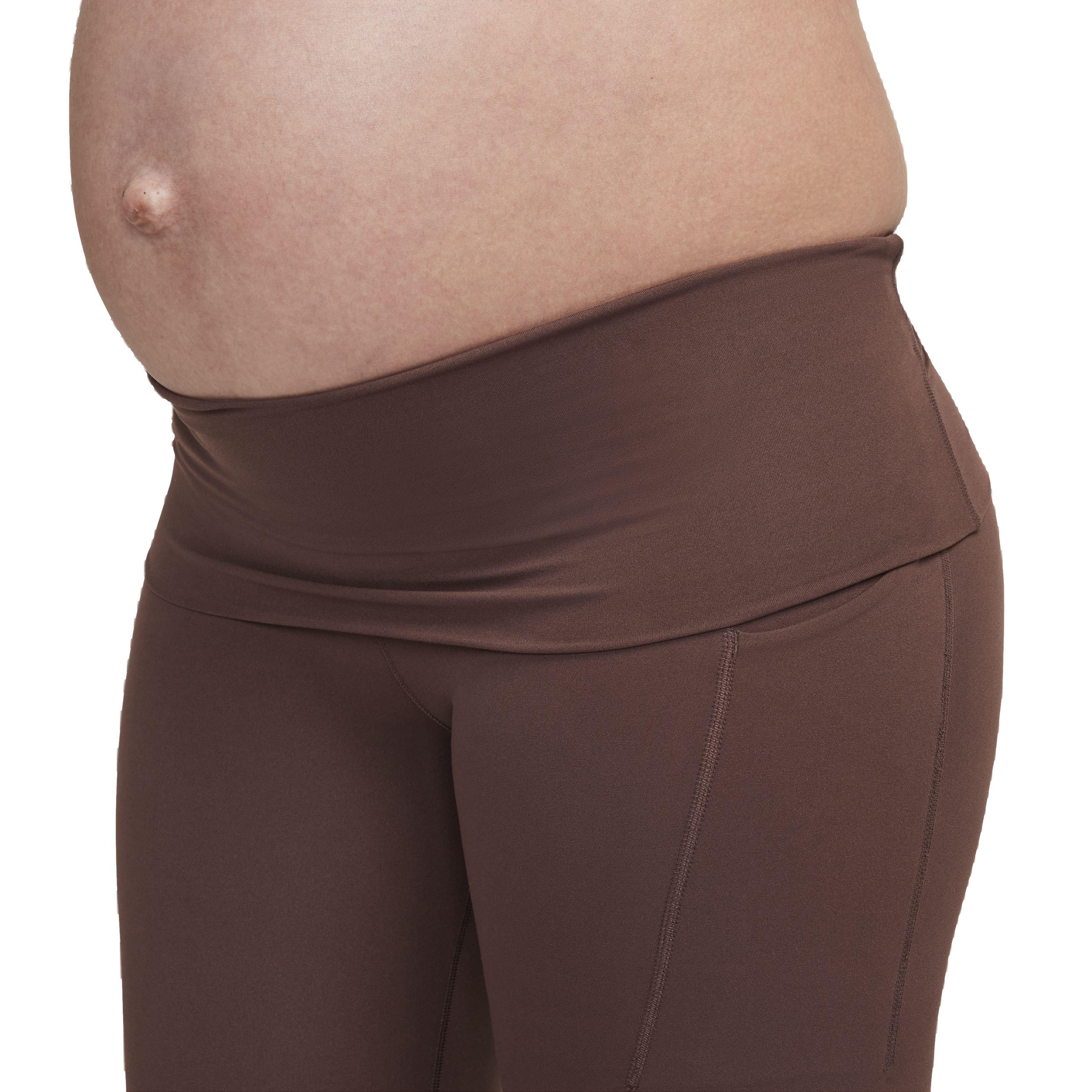 Nike Women's Maternity Dri-FIT Gentle Support High-Rise 7/8 Leggings with Pockets - BROWN Thumbnail View 6
