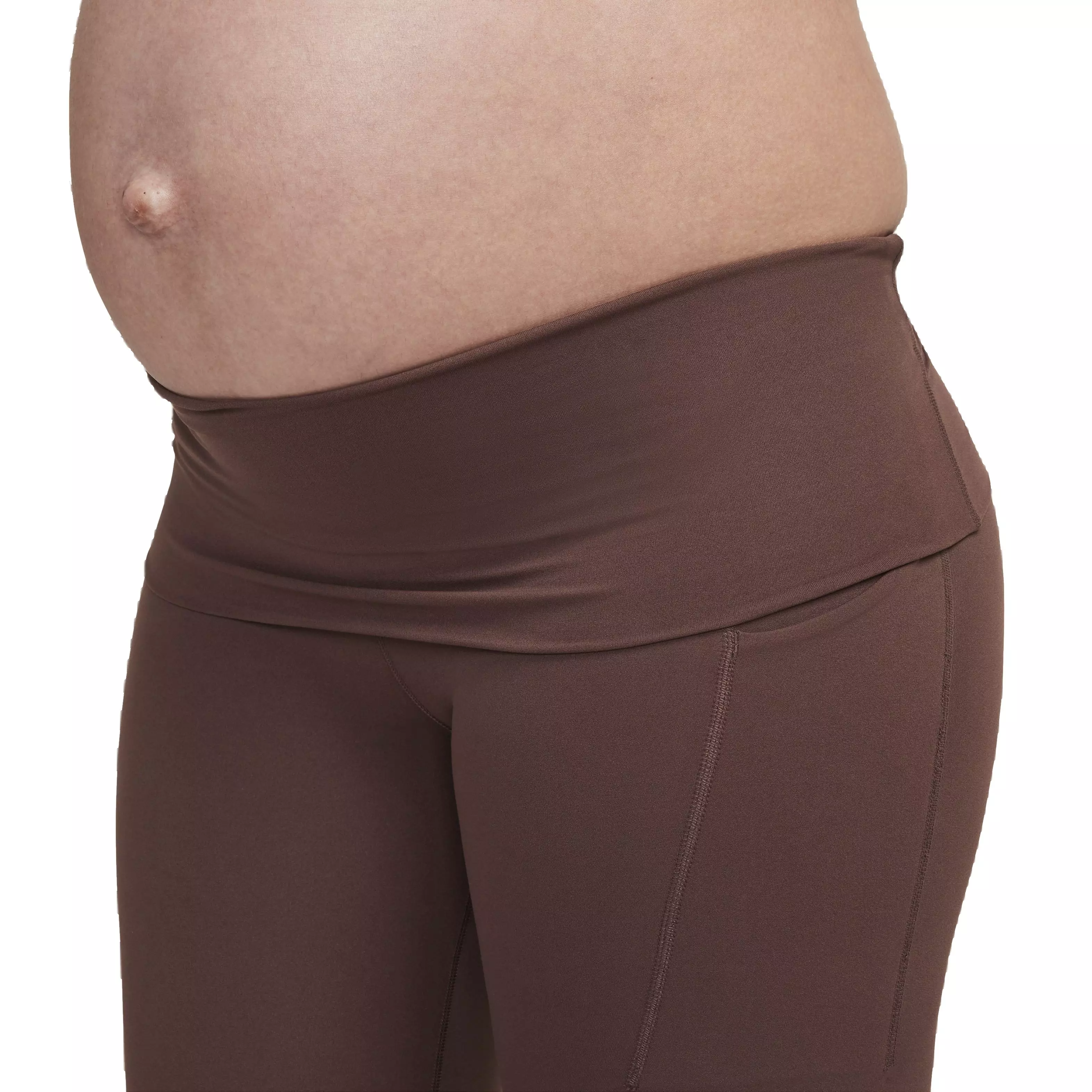 Nike Women's Maternity Dri-FIT Gentle Support High-Rise 7/8 Leggings with Pockets - BROWN